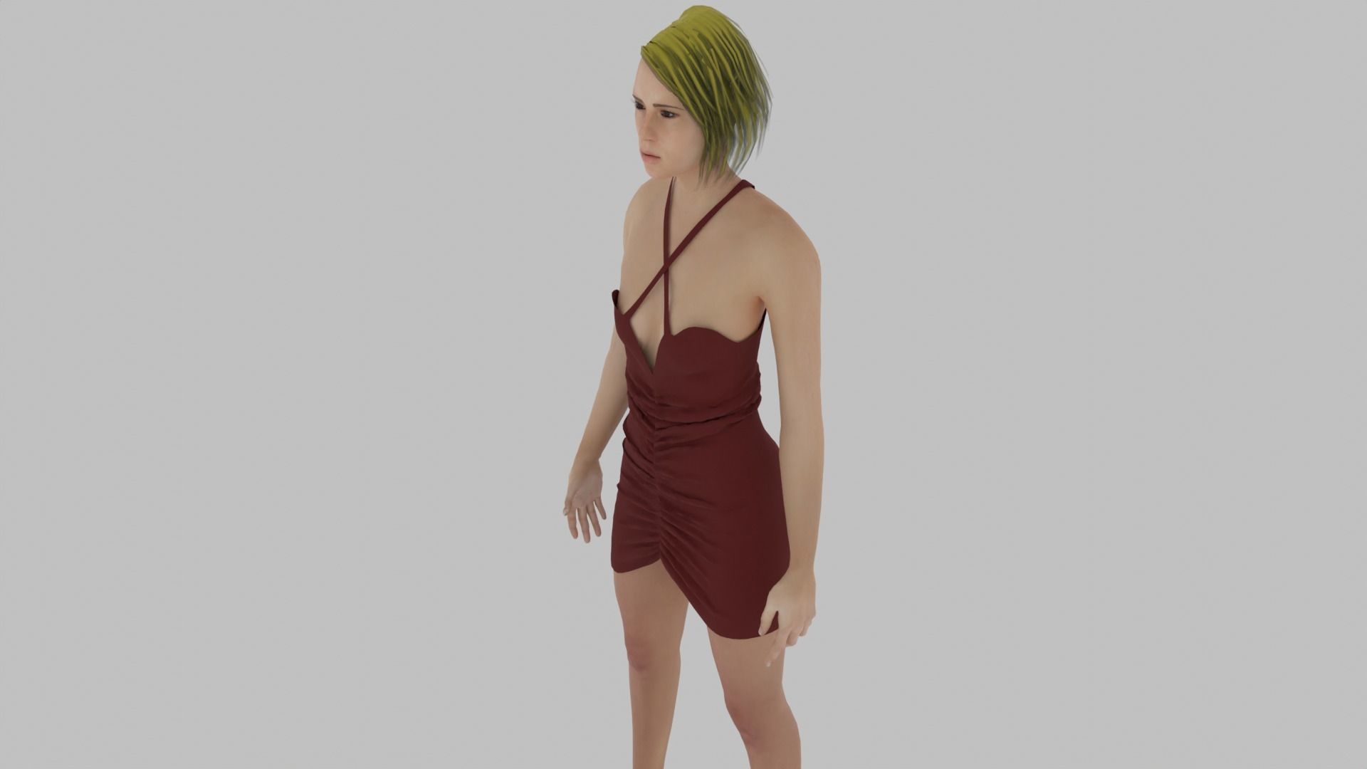 Woman Character Low-poly 3D model_4