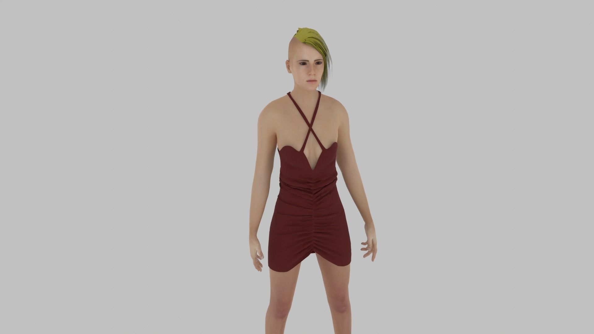 Woman Character Low-poly 3D model_5
