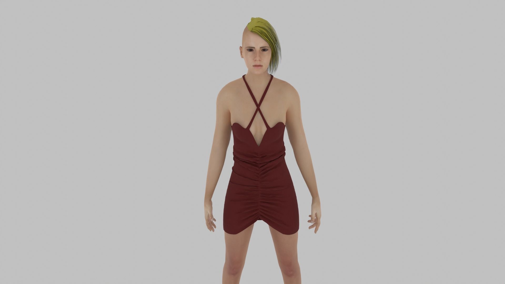 Woman Character Low-poly 3D model_6