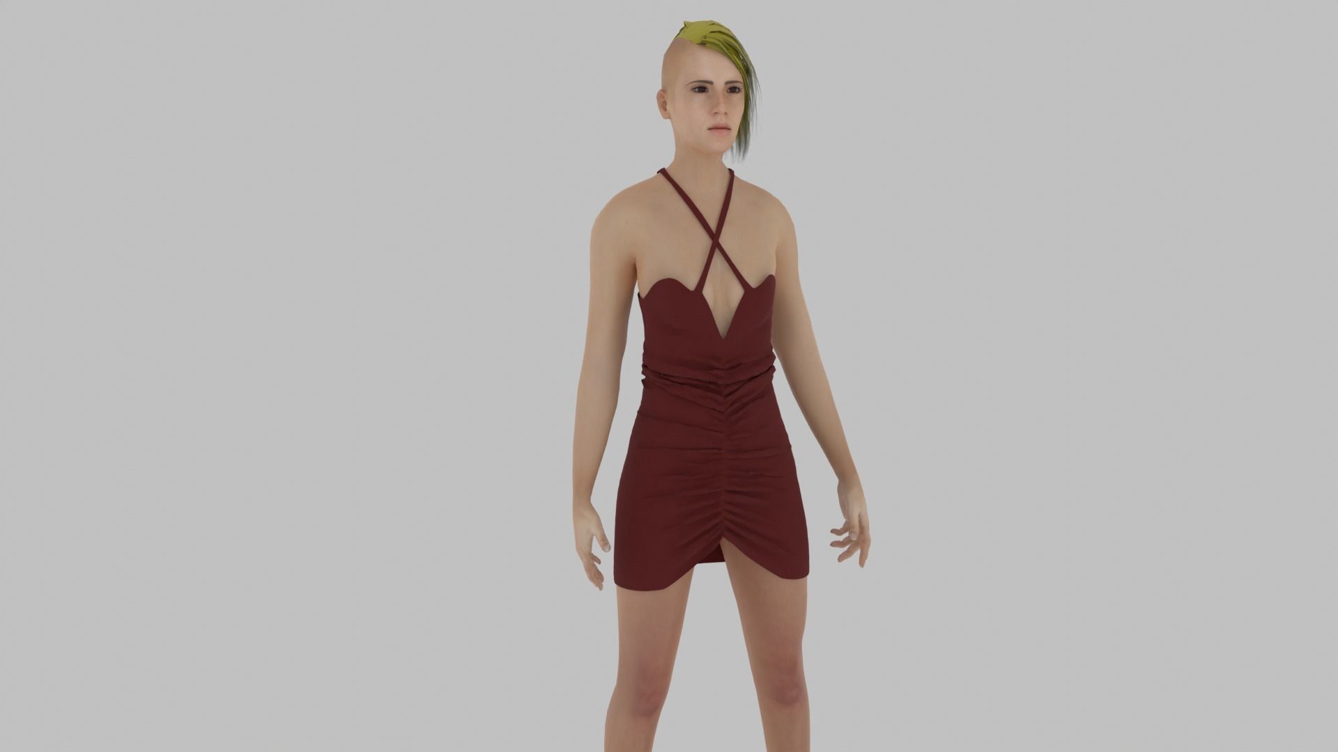 Woman Character Low-poly 3D model_2