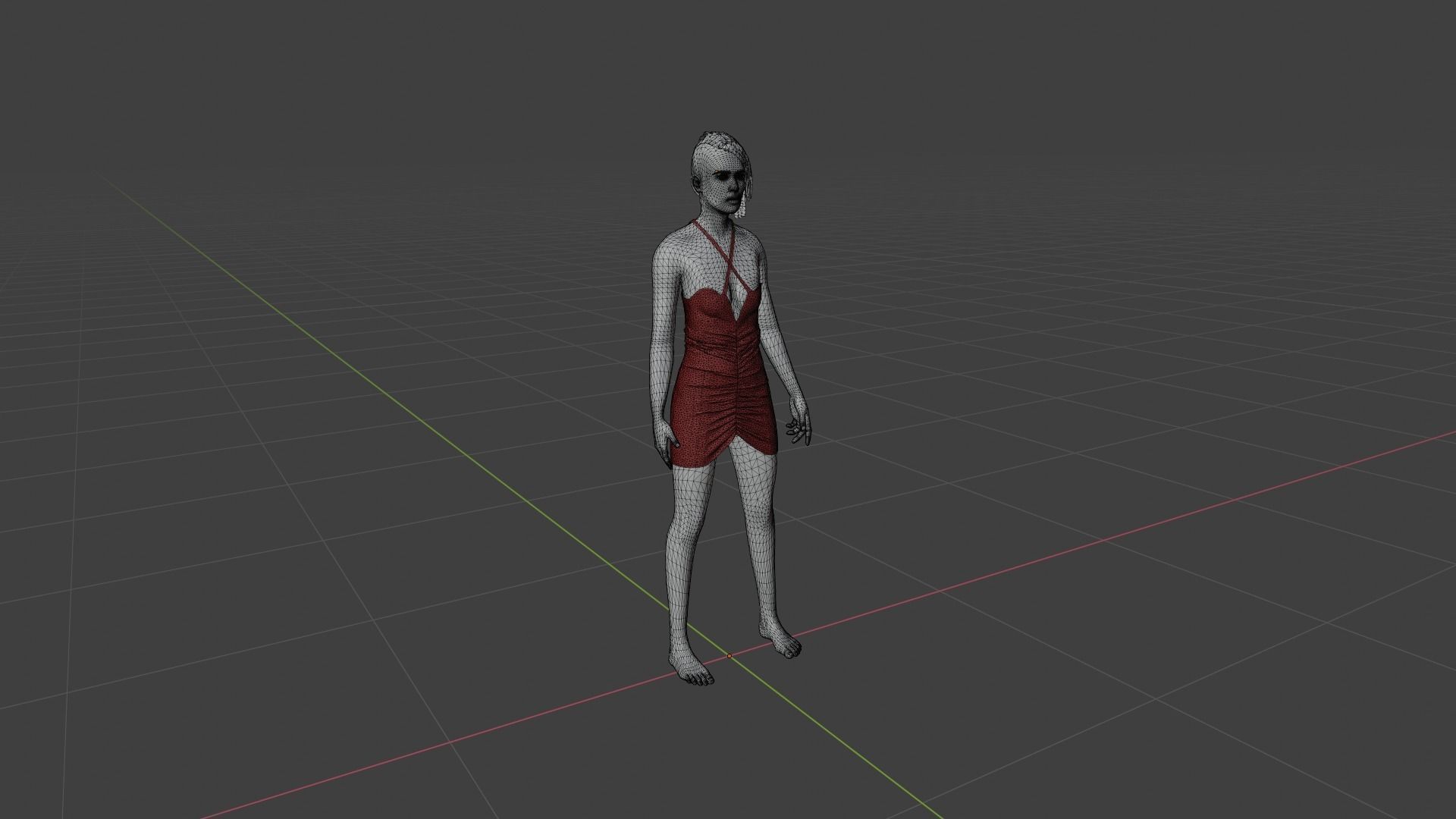 Woman Character Low-poly 3D model_7