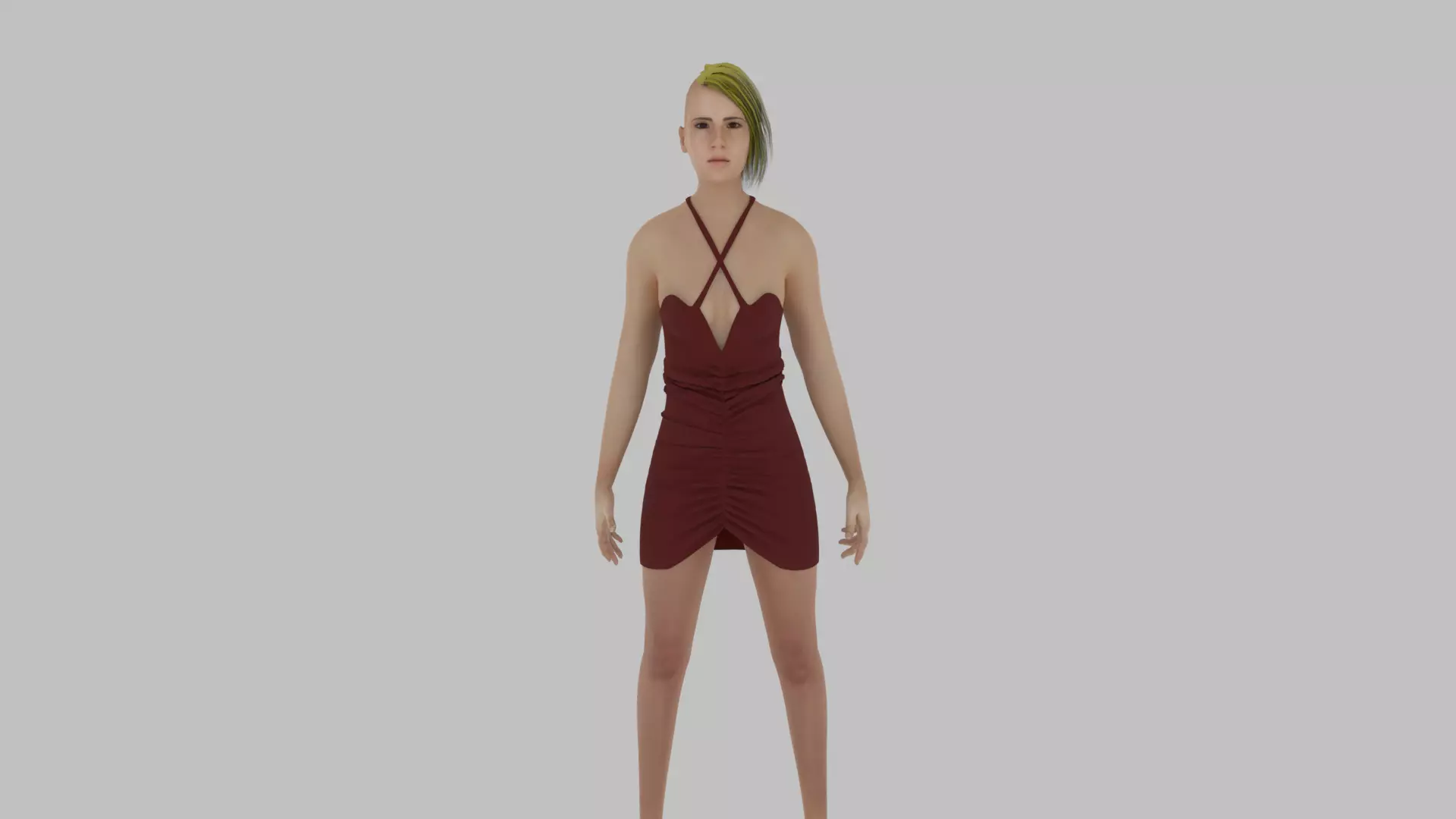 Woman Character Low-poly 3D model_0