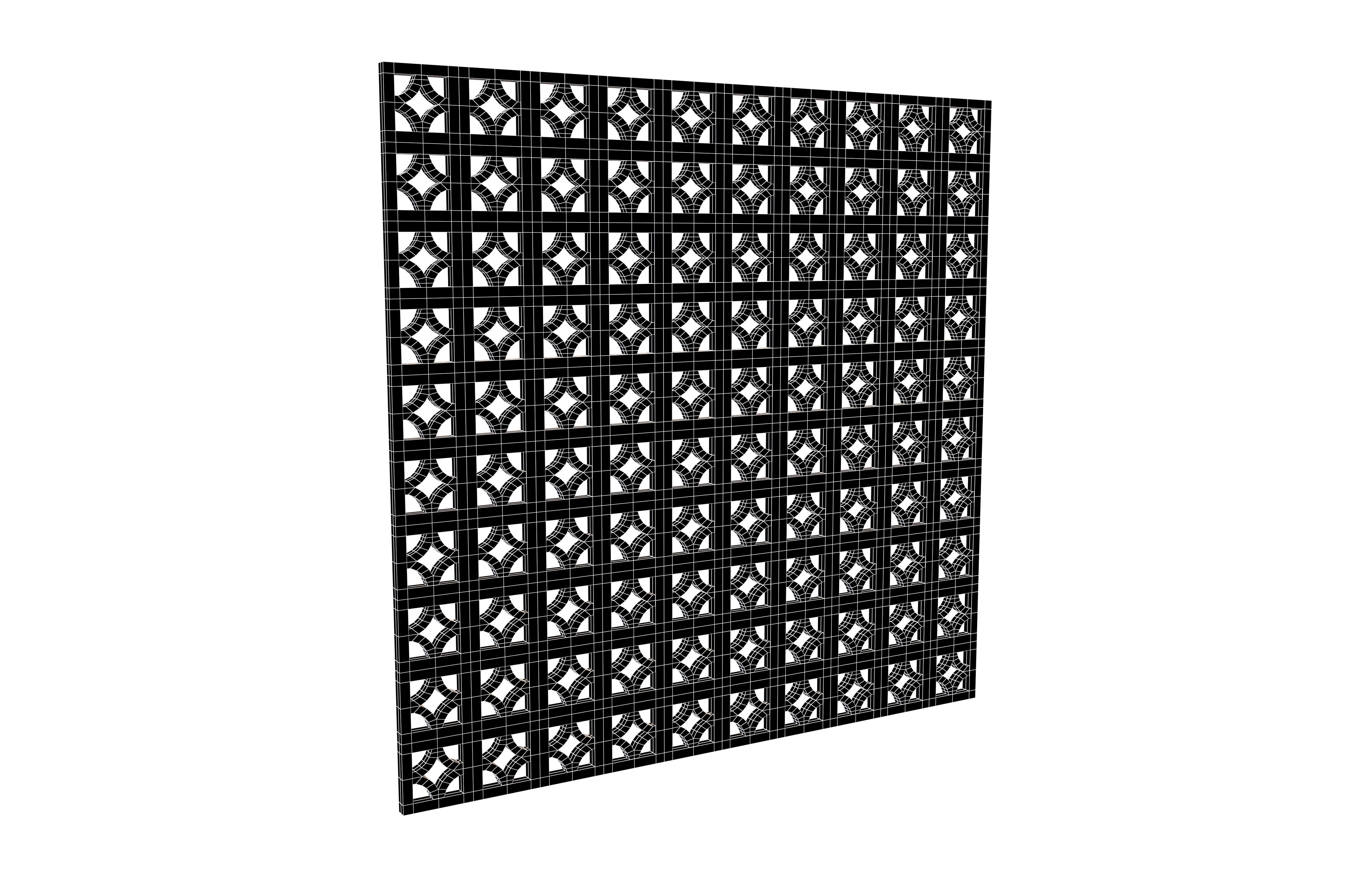 Breeze Block Wall V1 004 Low-poly 3D model_5