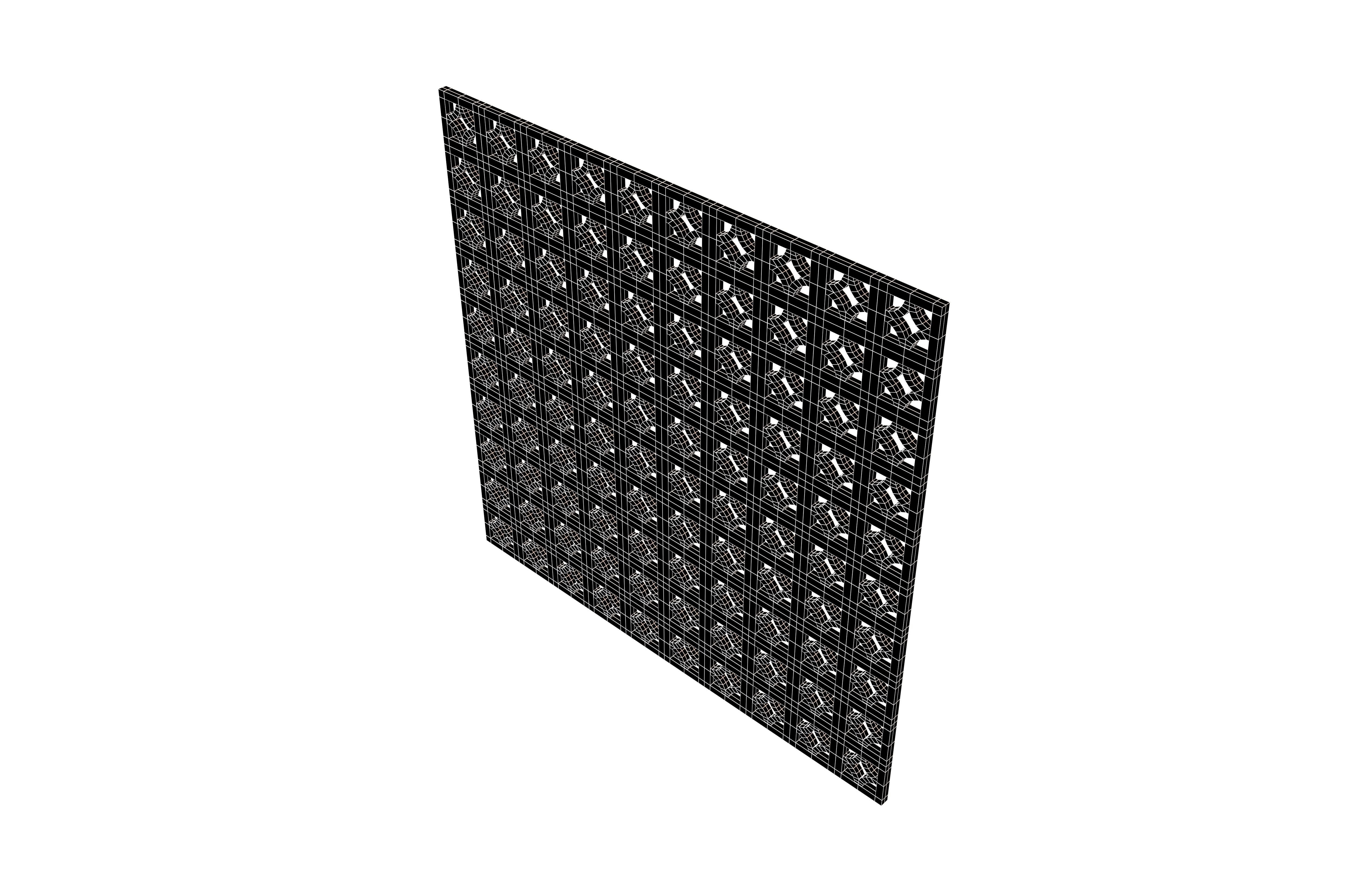 Breeze Block Wall V1 004 Low-poly 3D model_6