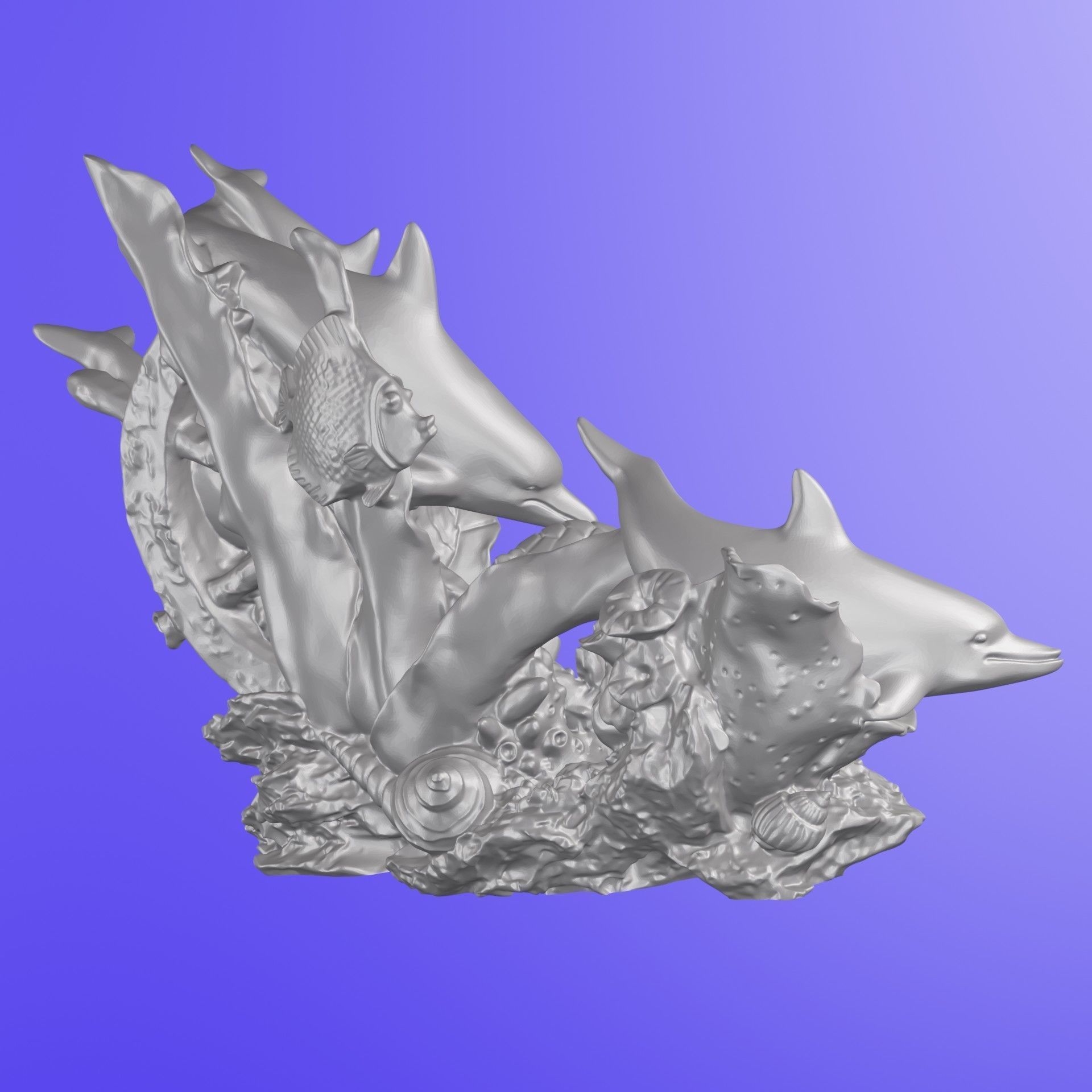 DAUPHINS TORTUE ET ROUE BATEAU MEGA 2 3D print model_10