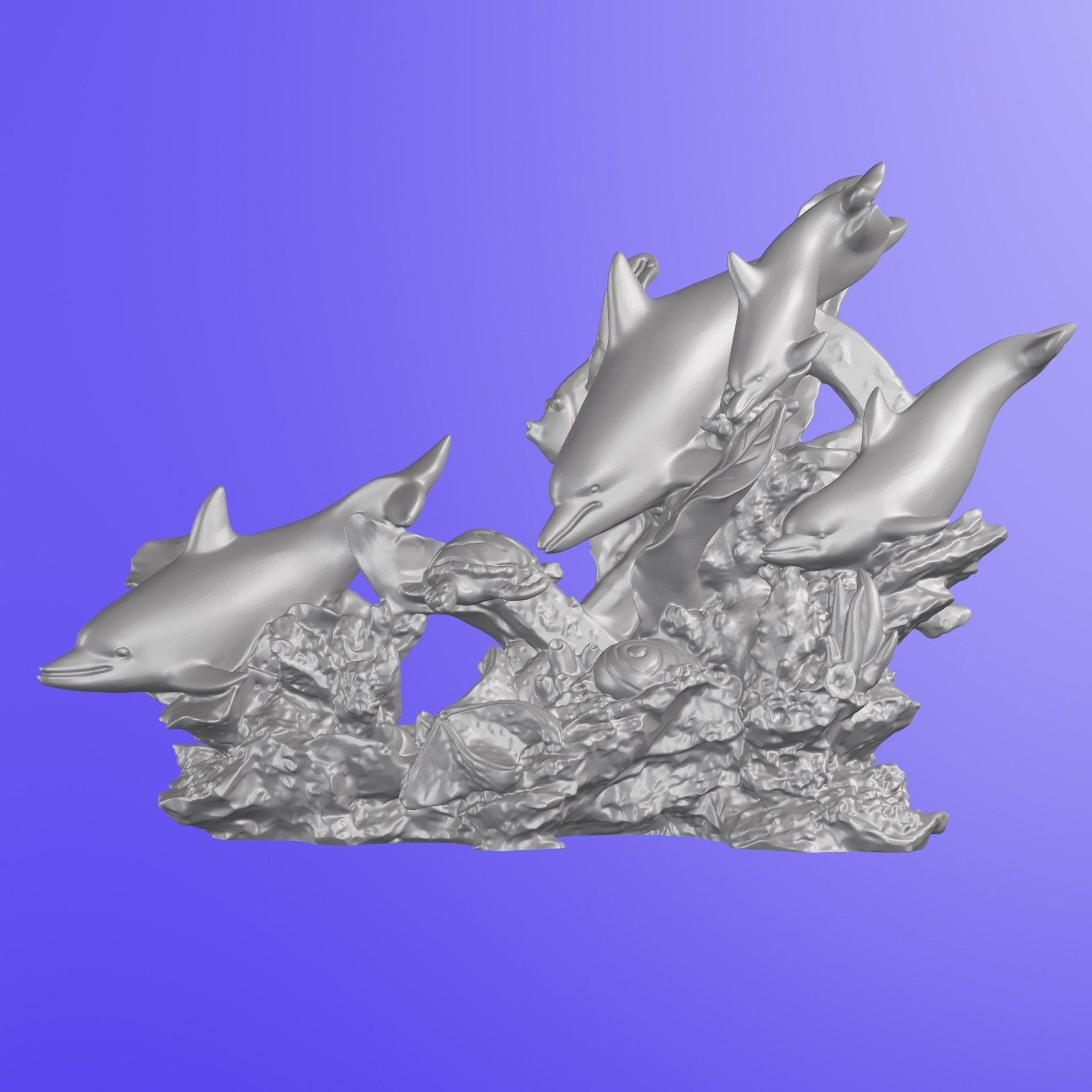 DAUPHINS TORTUE ET ROUE BATEAU MEGA 2 3D print model_7