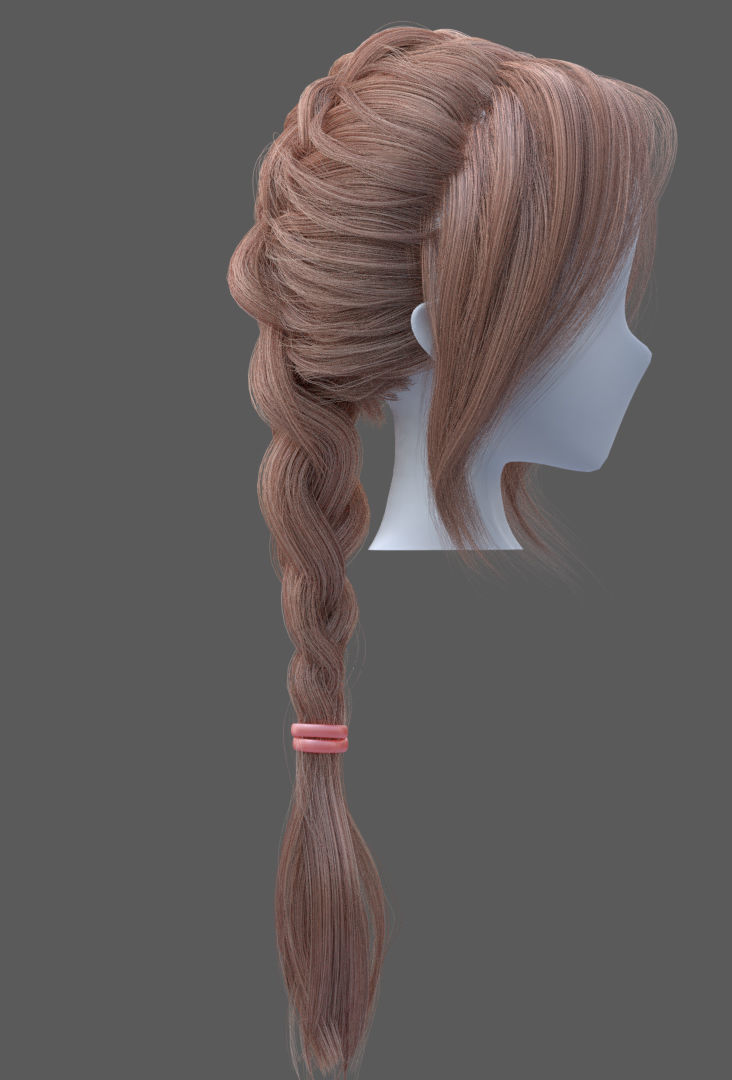 Dutch Braid 3D model_2