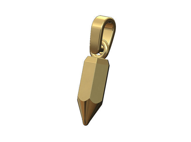 Pencil pendant bail and charm 3D print model