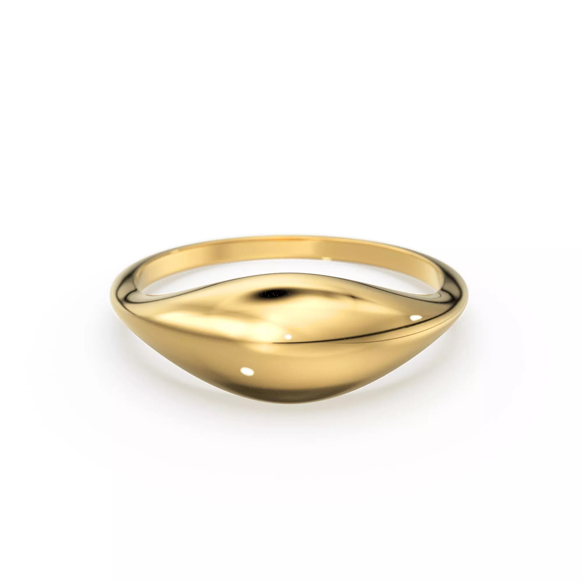 Dome Statement Solid Gold Ring Proposal Band Jewelry 3D print model