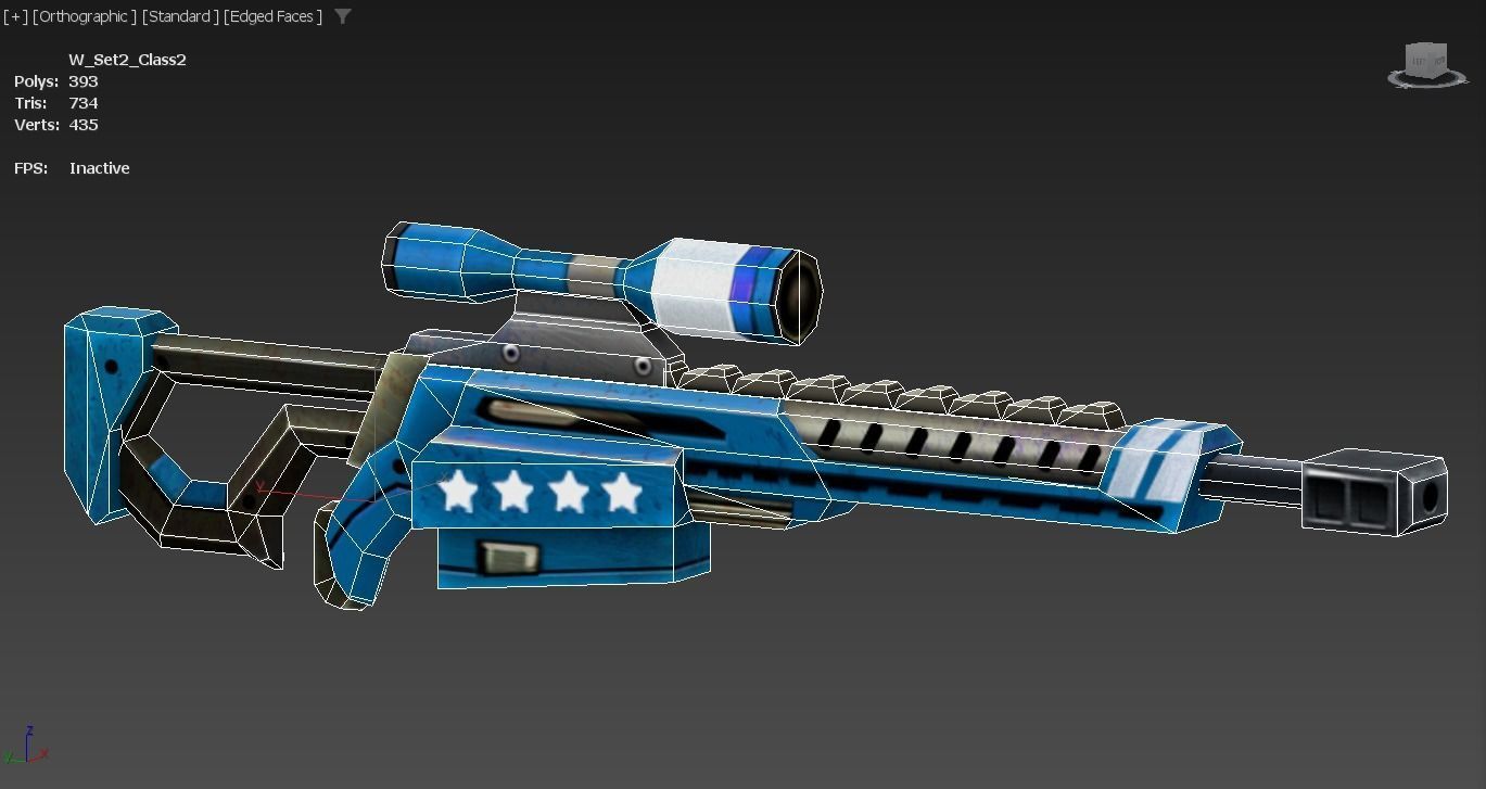 LowPoly Cartoon Sci-Fi Sniper Rifle Future Low-poly 3D model_16