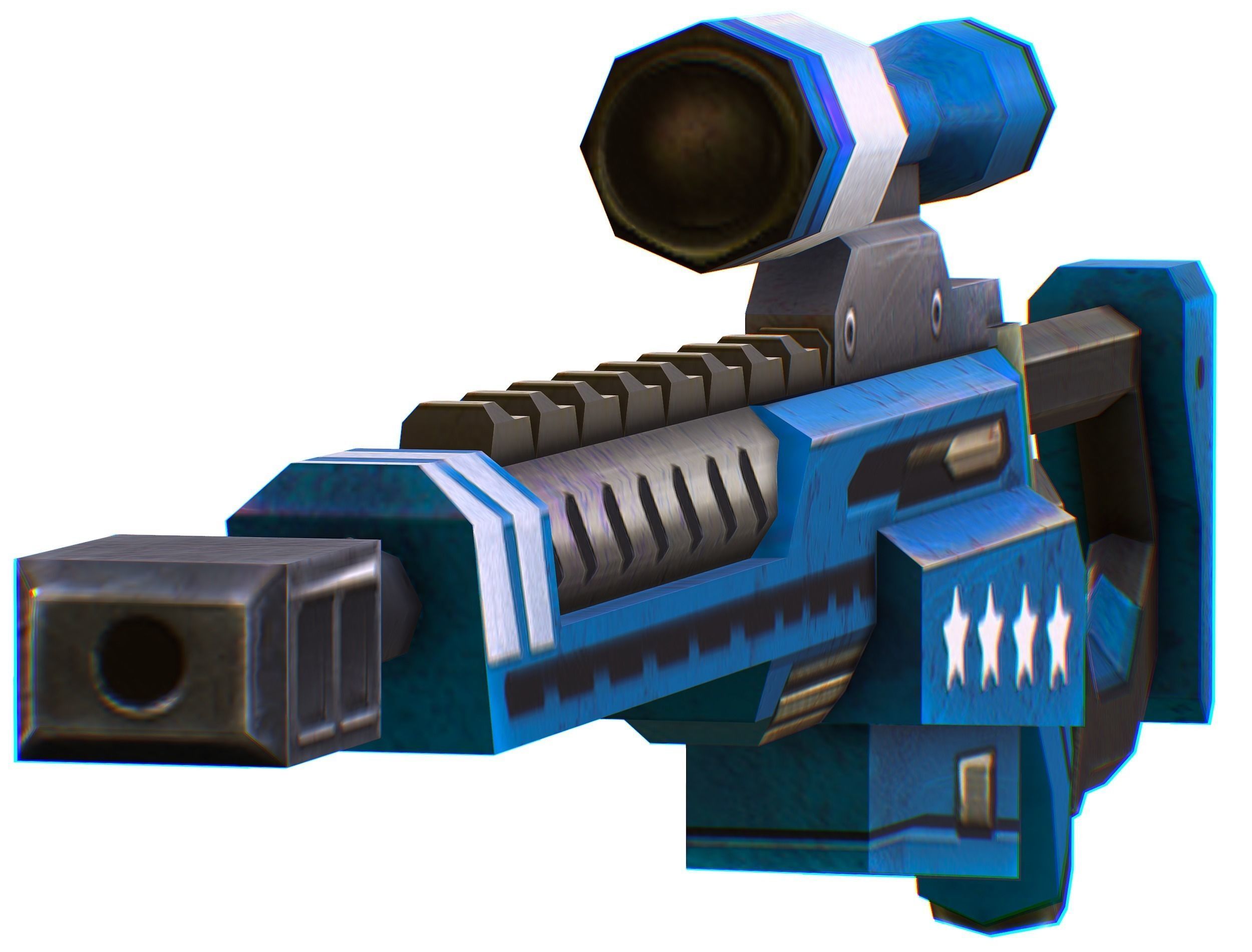 LowPoly Cartoon Sci-Fi Sniper Rifle Future Low-poly 3D model_6