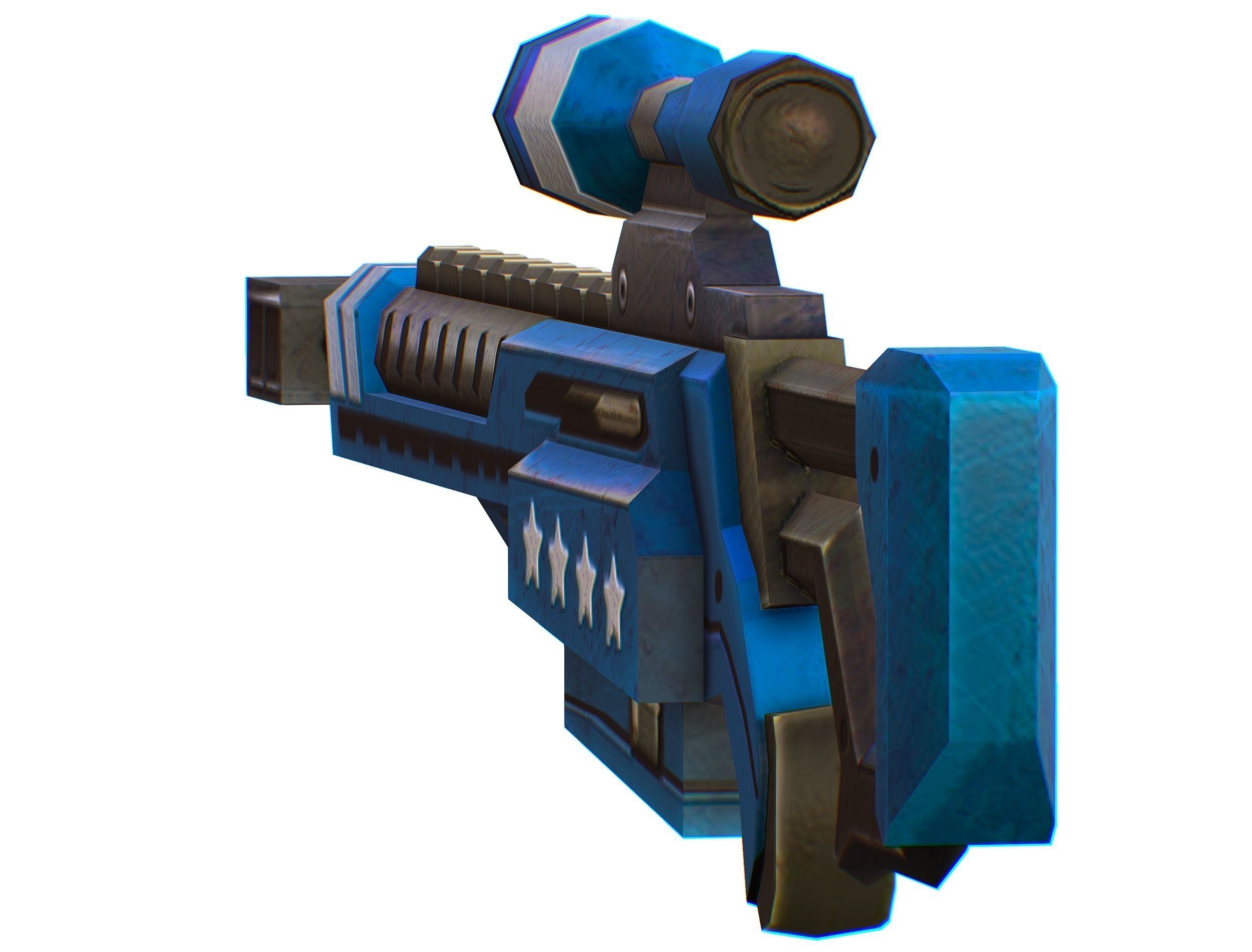 LowPoly Cartoon Sci-Fi Sniper Rifle Future Low-poly 3D model_11