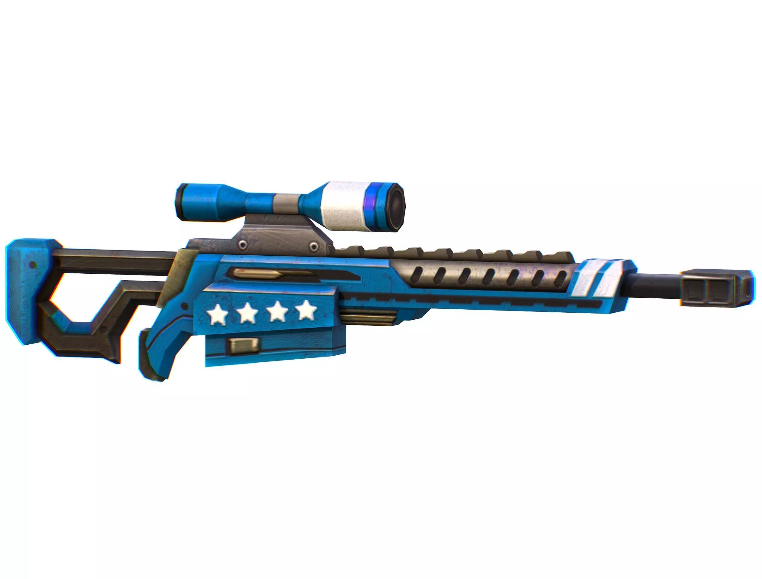 LowPoly Cartoon Sci-Fi Sniper Rifle Future Low-poly 3D model_0