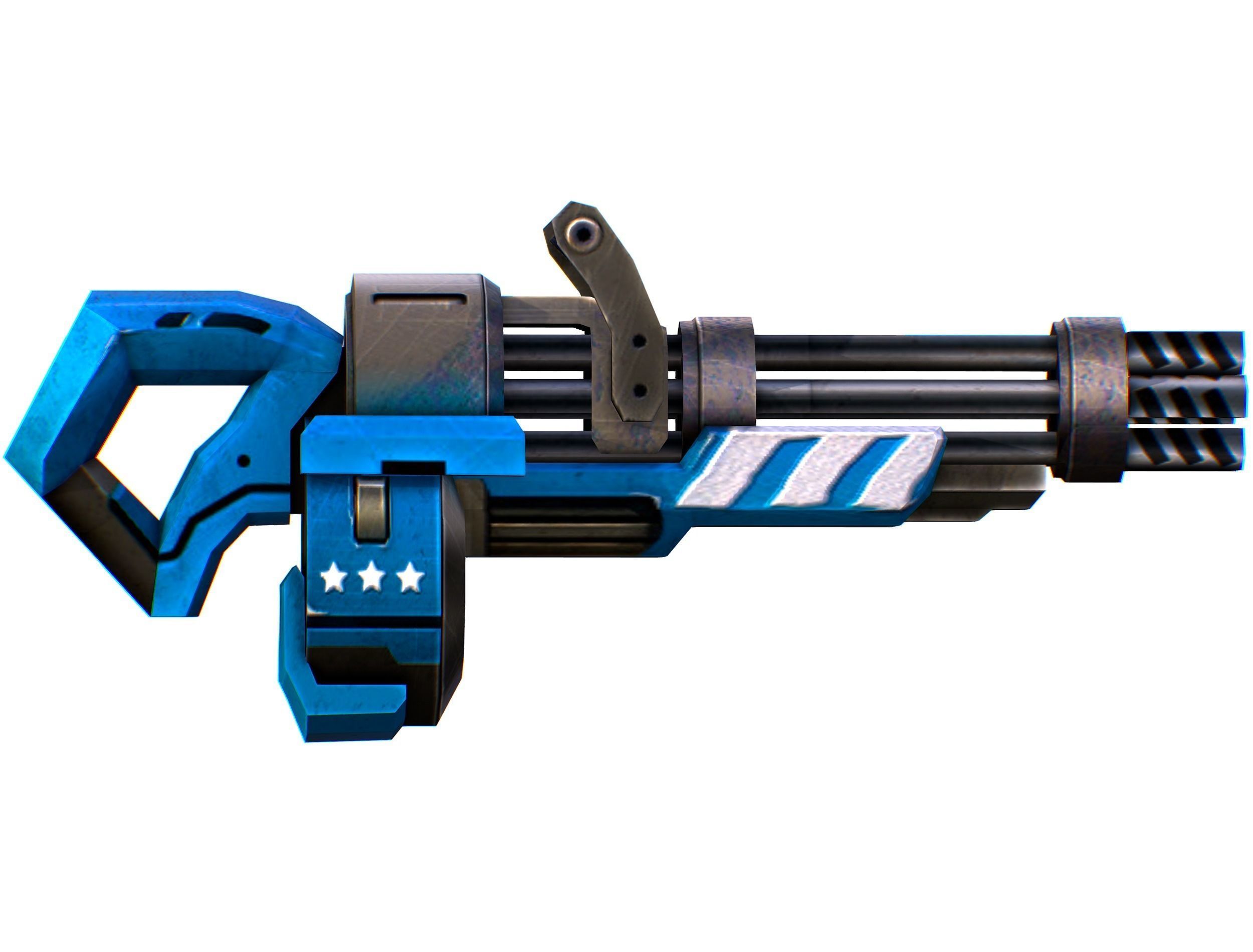 LowPoly Sci-Fi Cartoon Assalut Heavy Machine Gun Low-poly 3D model_1