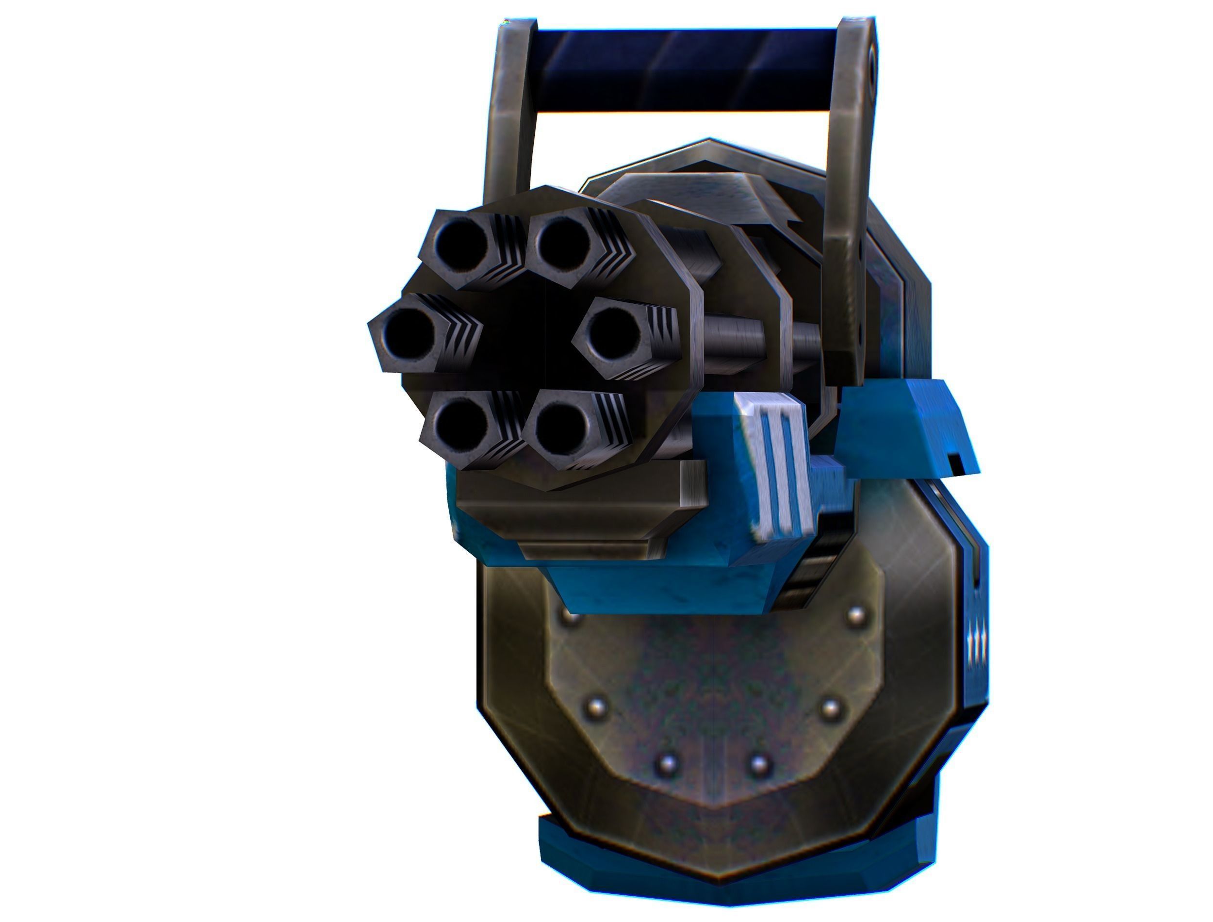 LowPoly Sci-Fi Cartoon Assalut Heavy Machine Gun Low-poly 3D model_10