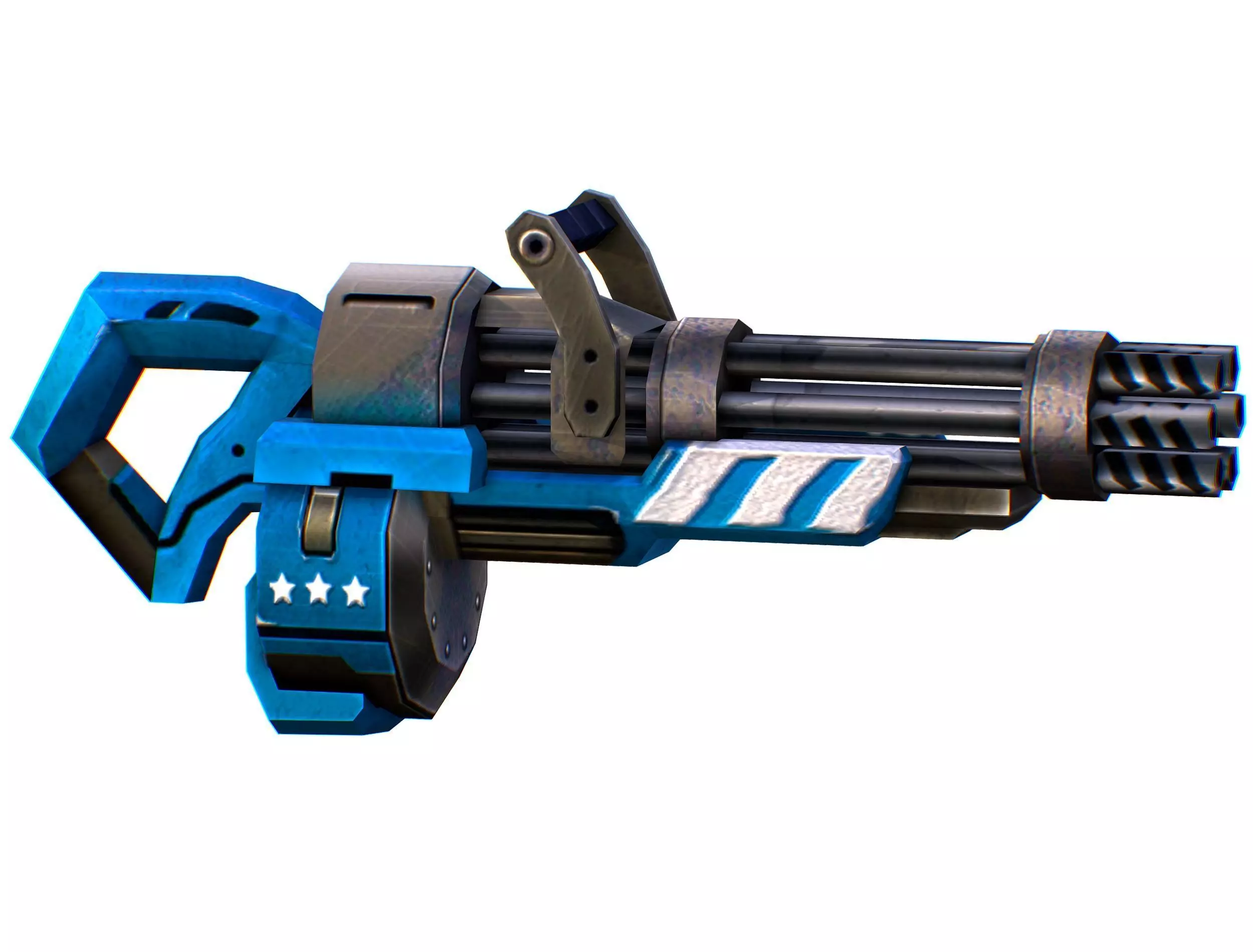 LowPoly Sci-Fi Cartoon Assalut Heavy Machine Gun Low-poly 3D model_0