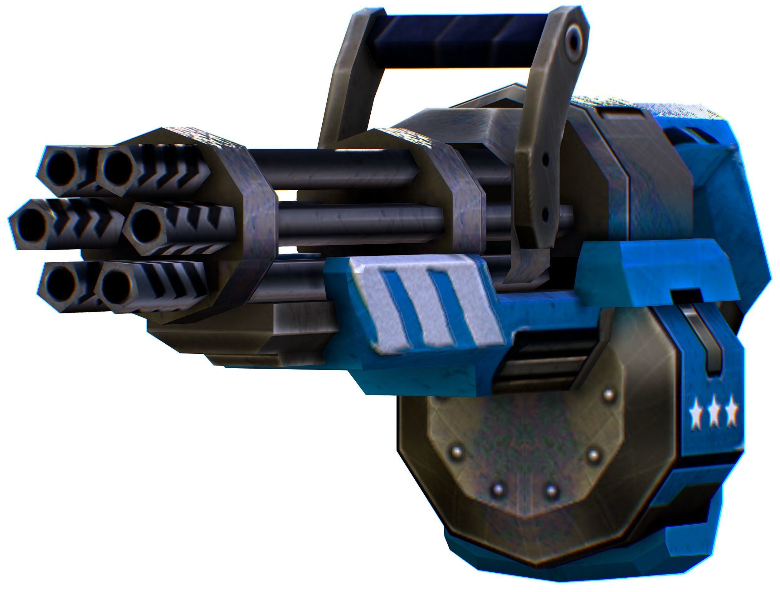 LowPoly Sci-Fi Cartoon Assalut Heavy Machine Gun Low-poly 3D model_9