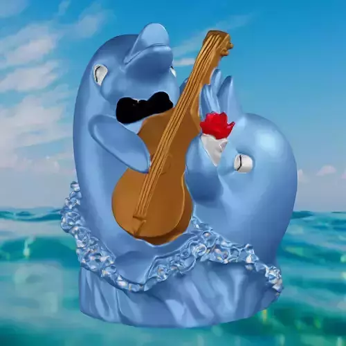 VALENTINE DOLPHIN GUITAR 3D print model