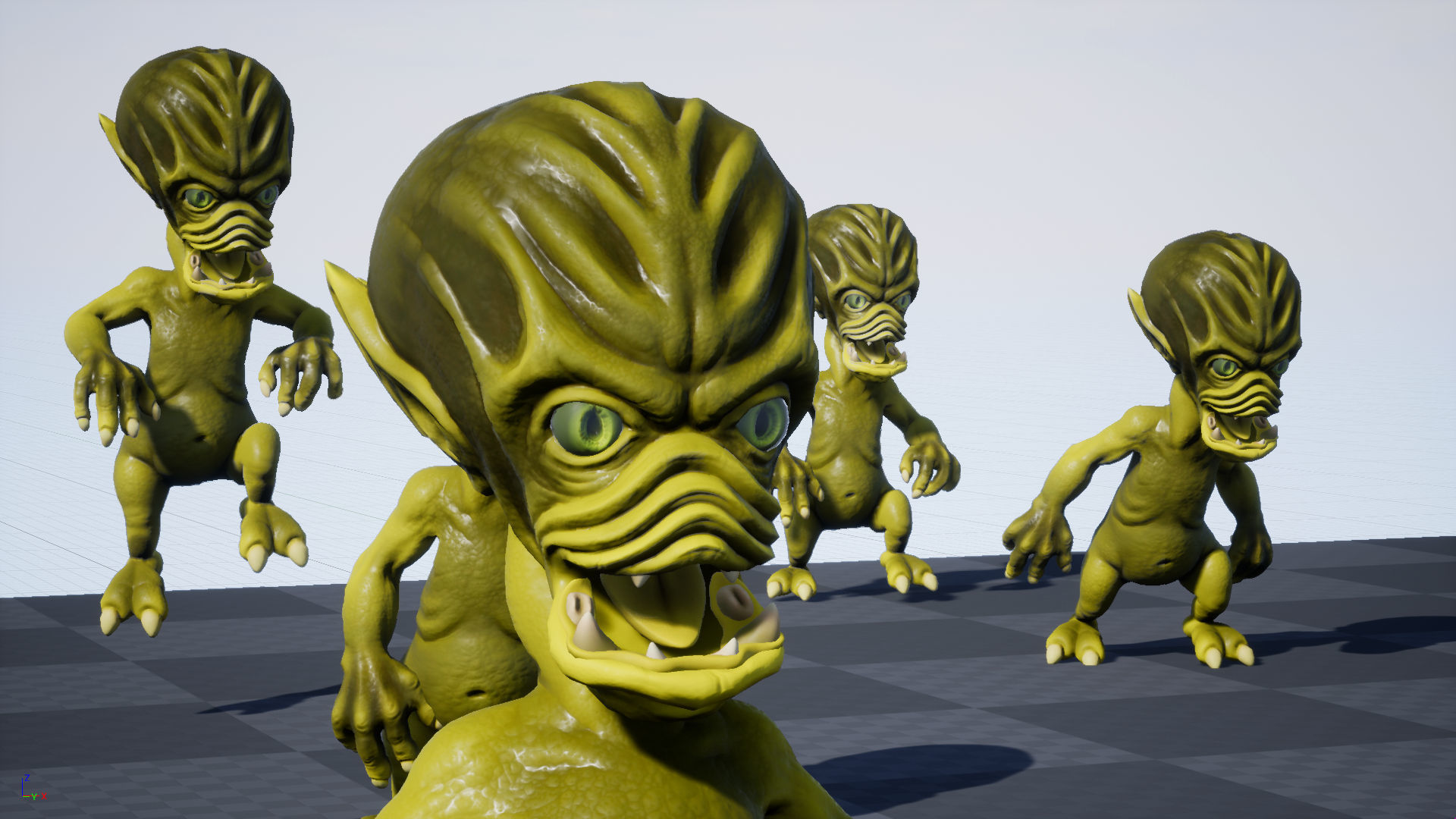 Scary alien Low-poly 3D model_19