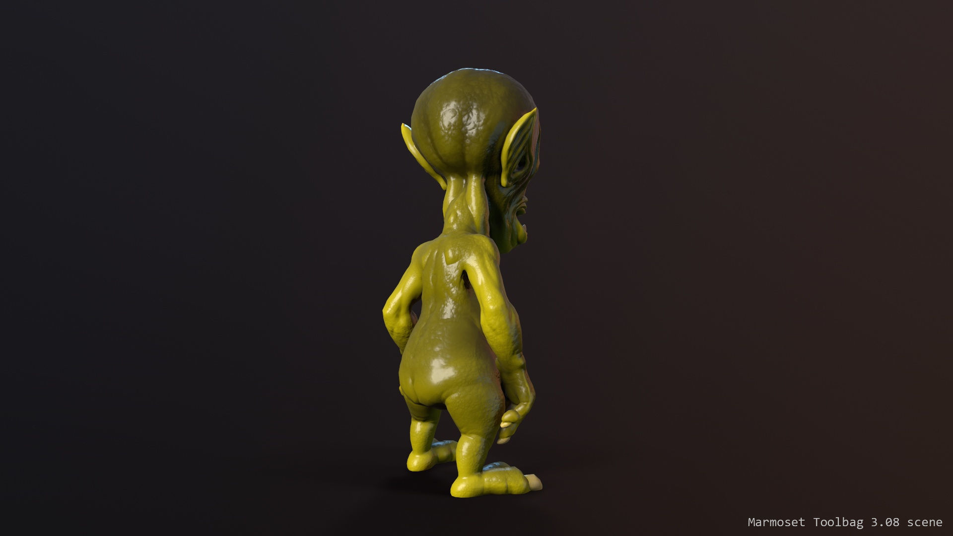 Scary alien Low-poly 3D model_5