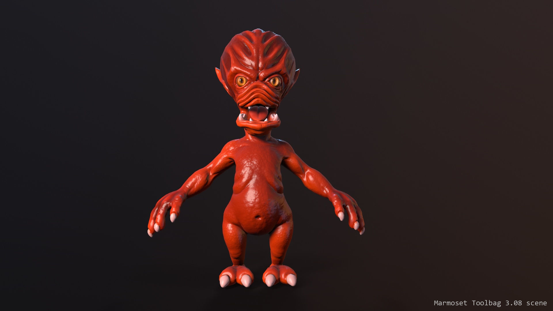 Scary alien Low-poly 3D model_30