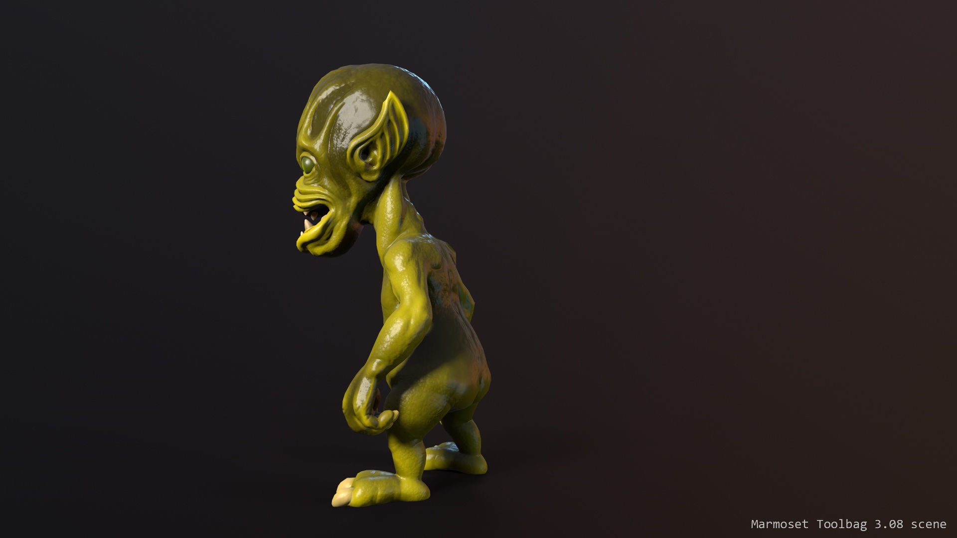 Scary alien Low-poly 3D model_2