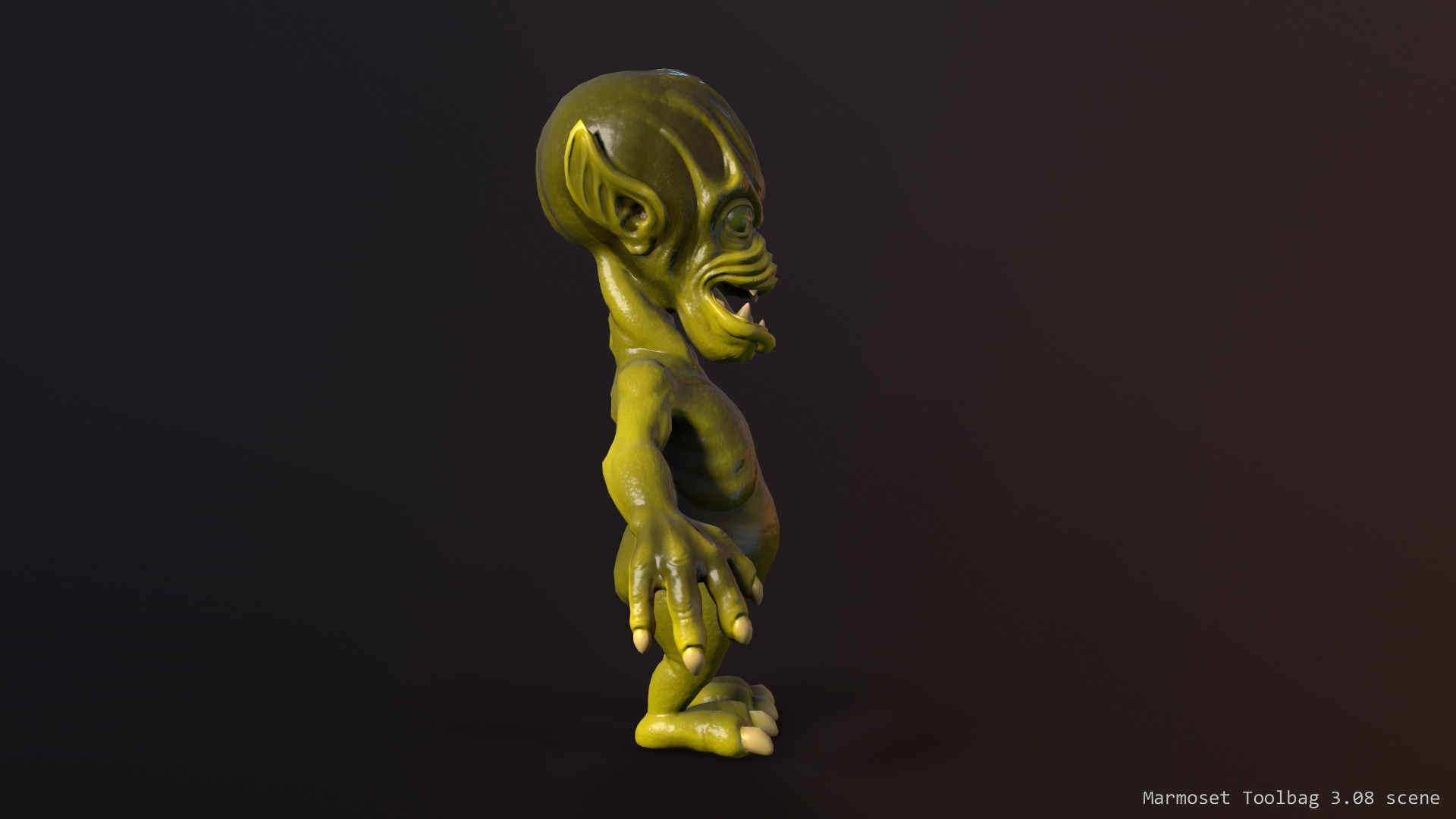 Scary alien Low-poly 3D model_22