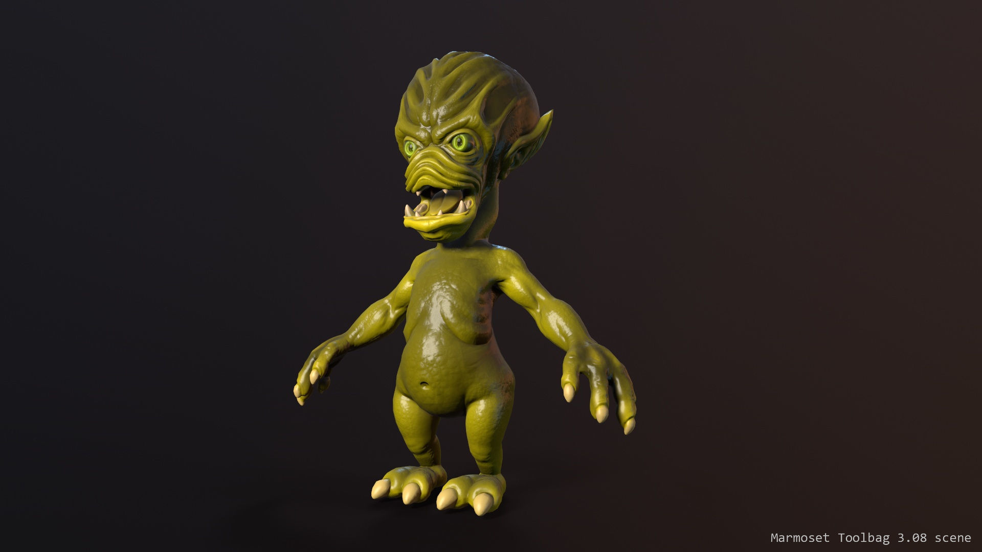Scary alien Low-poly 3D model_23