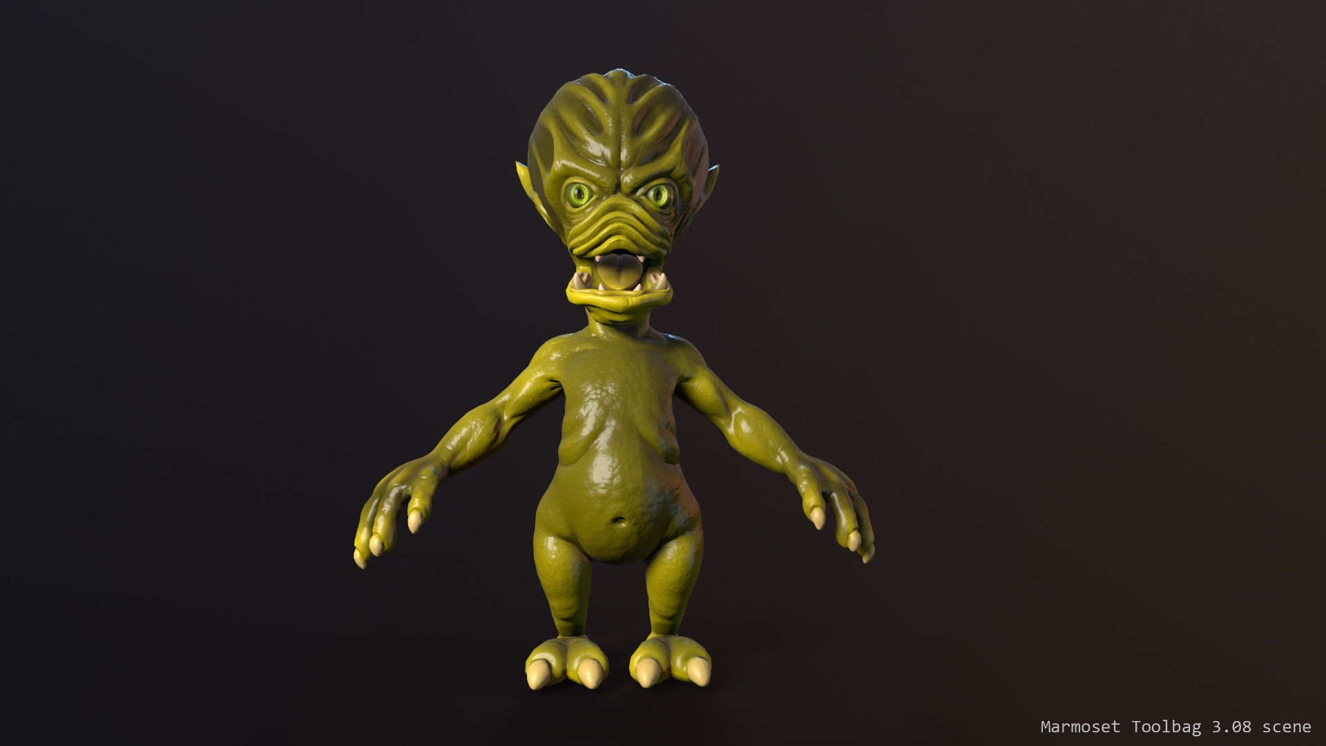 Scary alien Low-poly 3D model_21