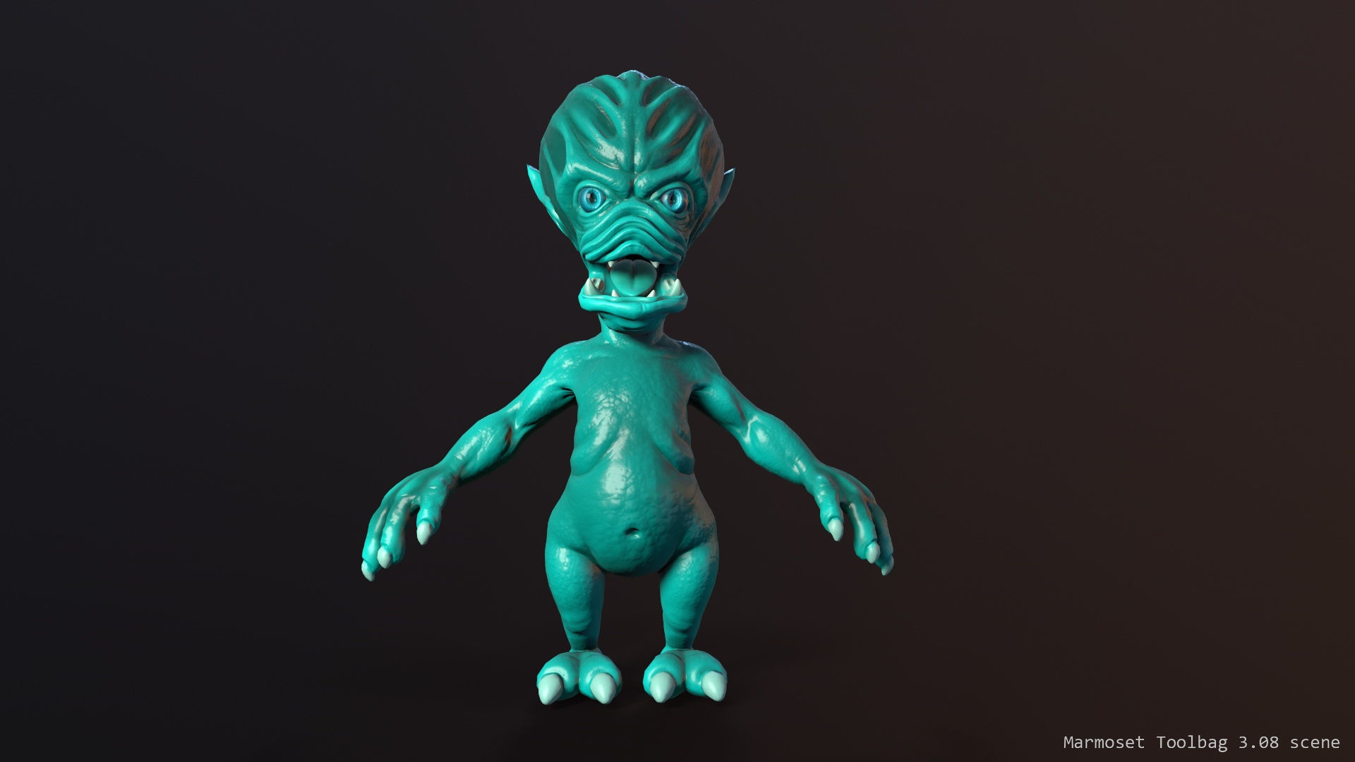 Scary alien Low-poly 3D model_32