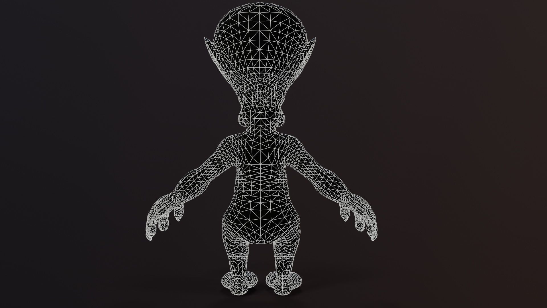Scary alien Low-poly 3D model_27