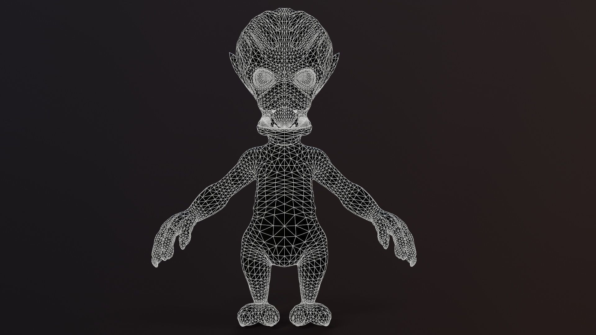 Scary alien Low-poly 3D model_25