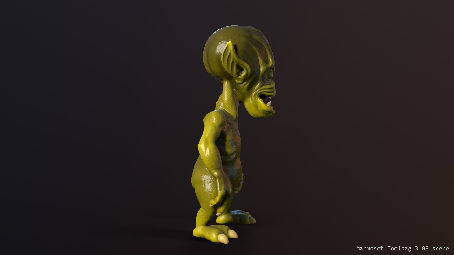 Scary alien Low-poly 3D model_4