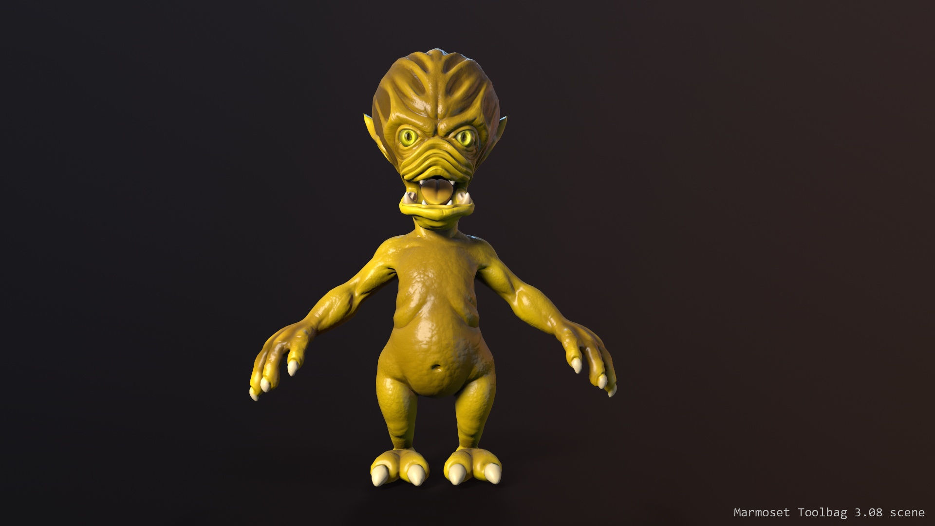 Scary alien Low-poly 3D model_31