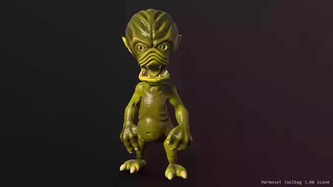 Scary alien Low-poly 3D model