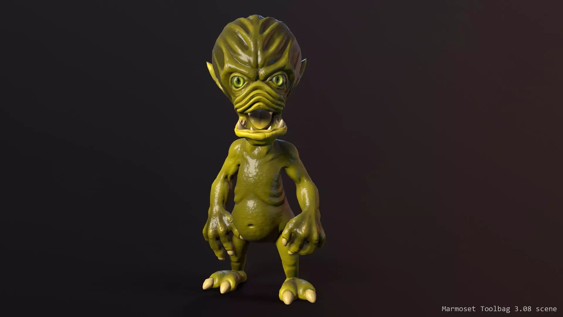 Scary alien Low-poly 3D model_0