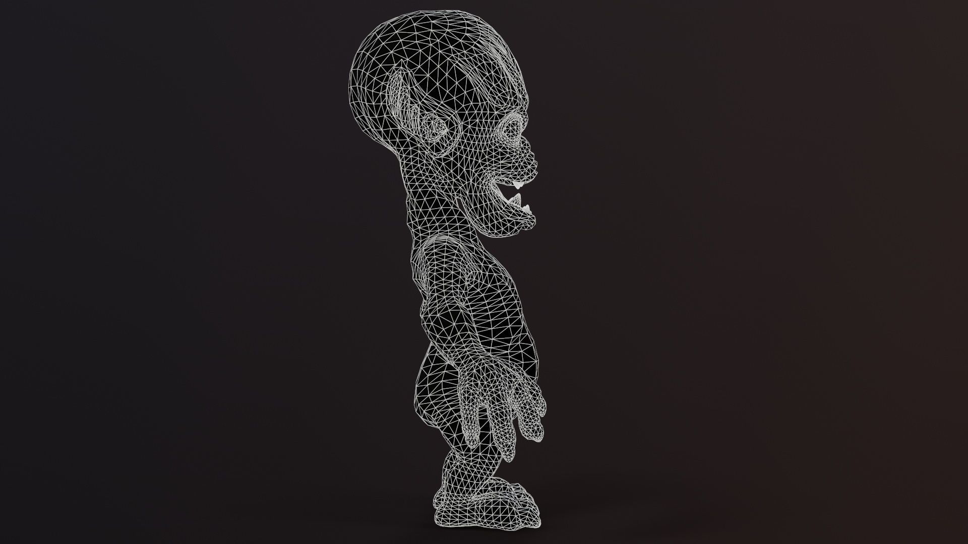 Scary alien Low-poly 3D model_26