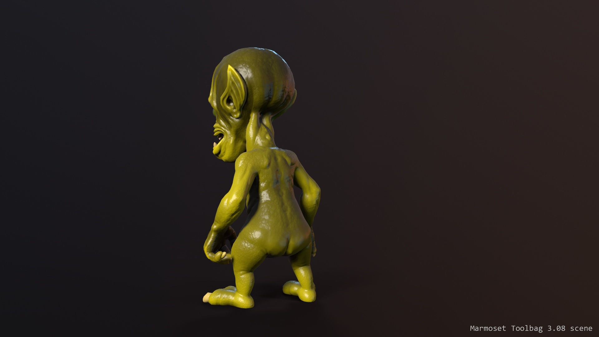 Scary alien Low-poly 3D model_7