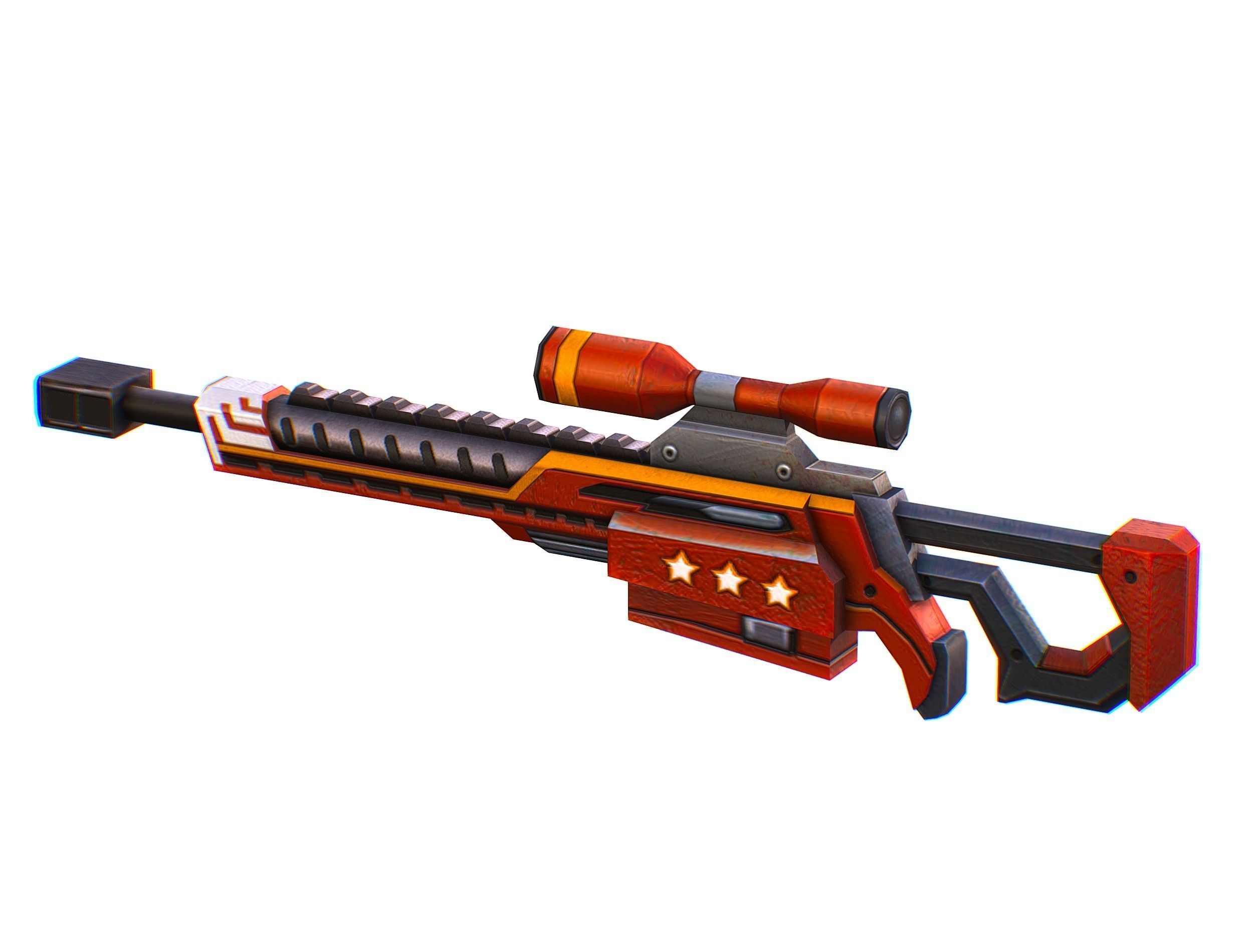 LowPoly Sci-FiCartoon Weapons Union Set Low-poly 3D model_44