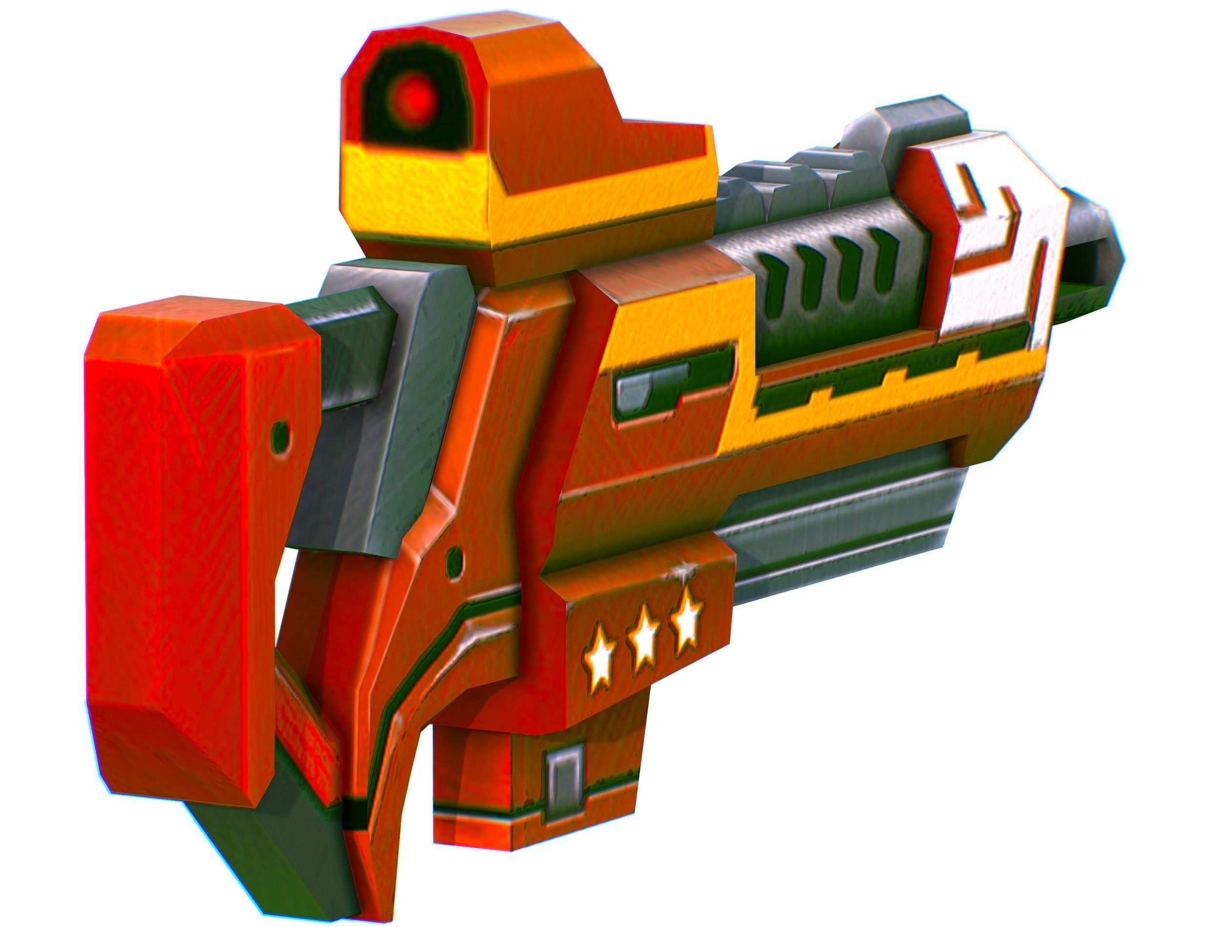 LowPoly Sci-FiCartoon Weapons Union Set Low-poly 3D model_31