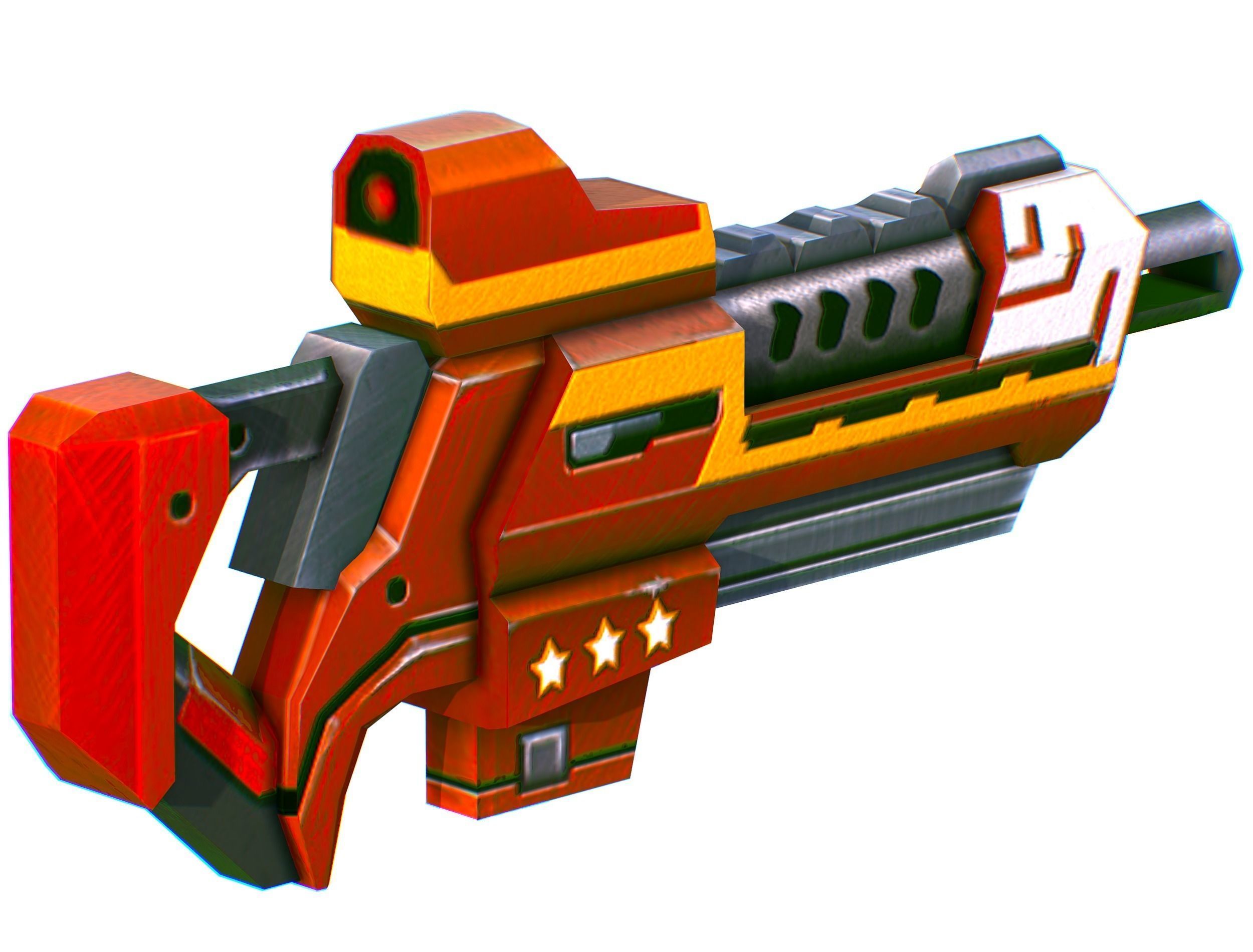 LowPoly Sci-FiCartoon Weapons Union Set Low-poly 3D model_25