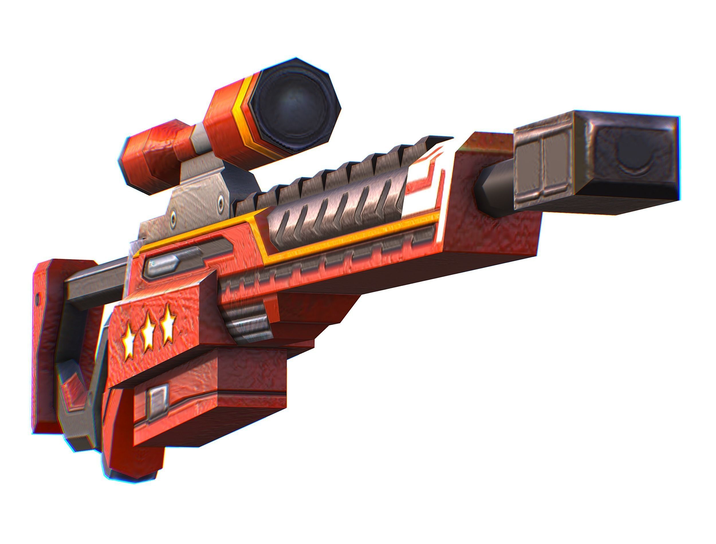 LowPoly Sci-FiCartoon Weapons Union Set Low-poly 3D model_48