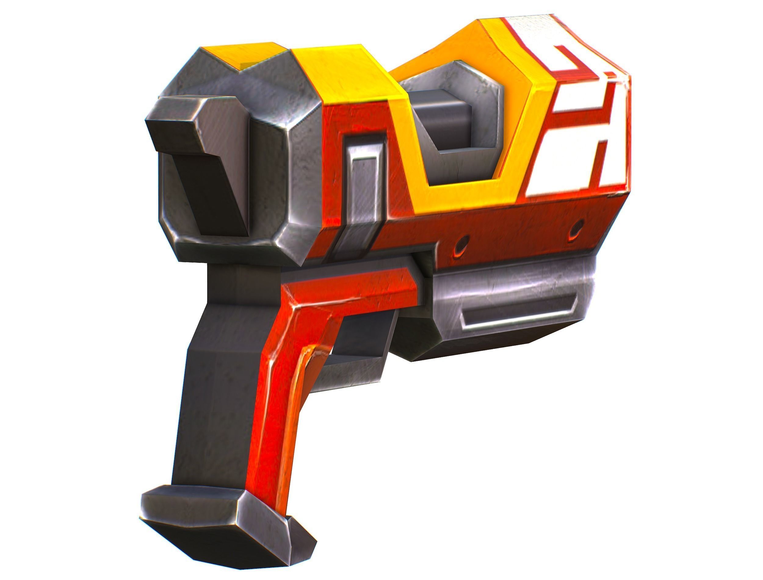 LowPoly Sci-FiCartoon Weapons Union Set Low-poly 3D model_9