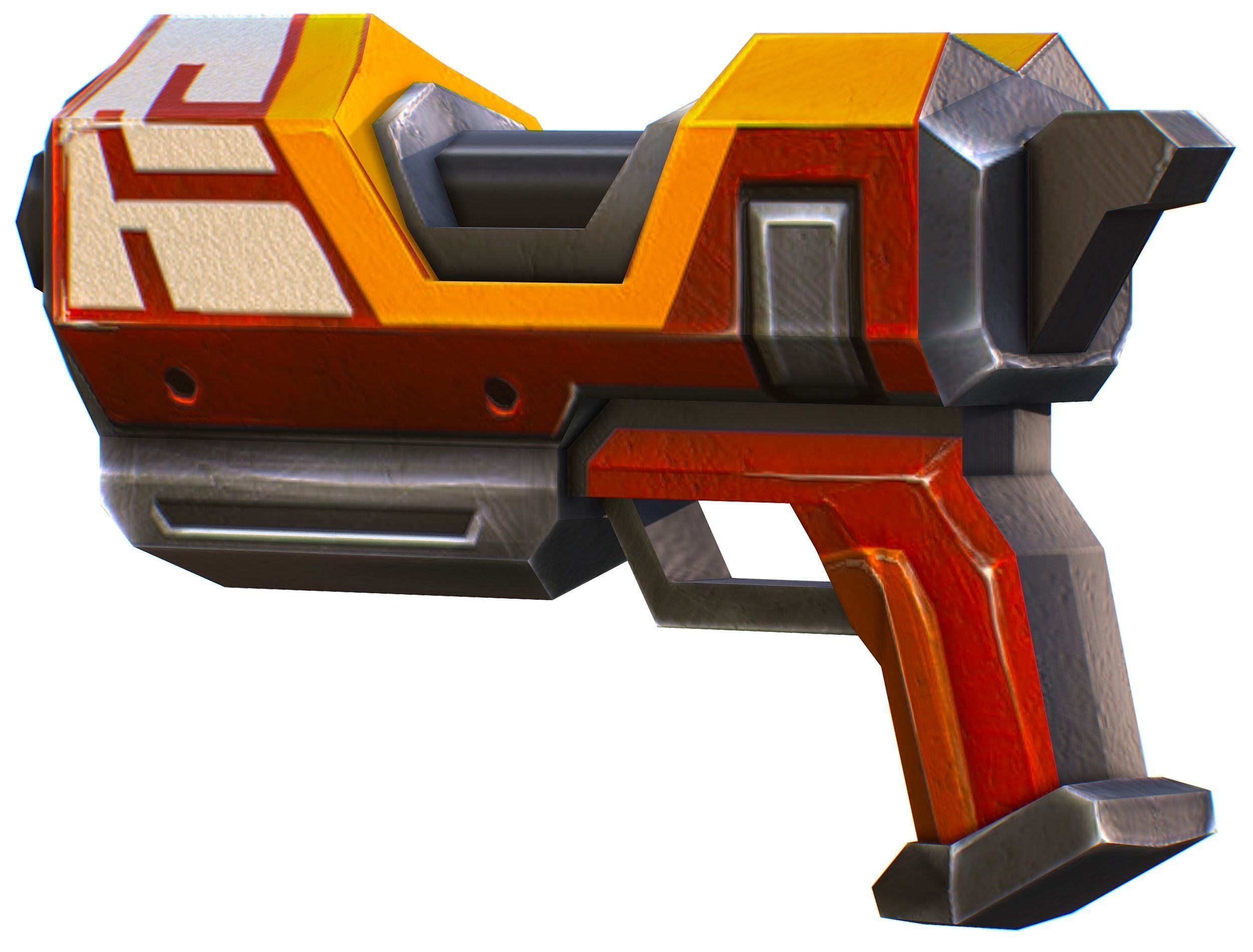 LowPoly Sci-FiCartoon Weapons Union Set Low-poly 3D model_11