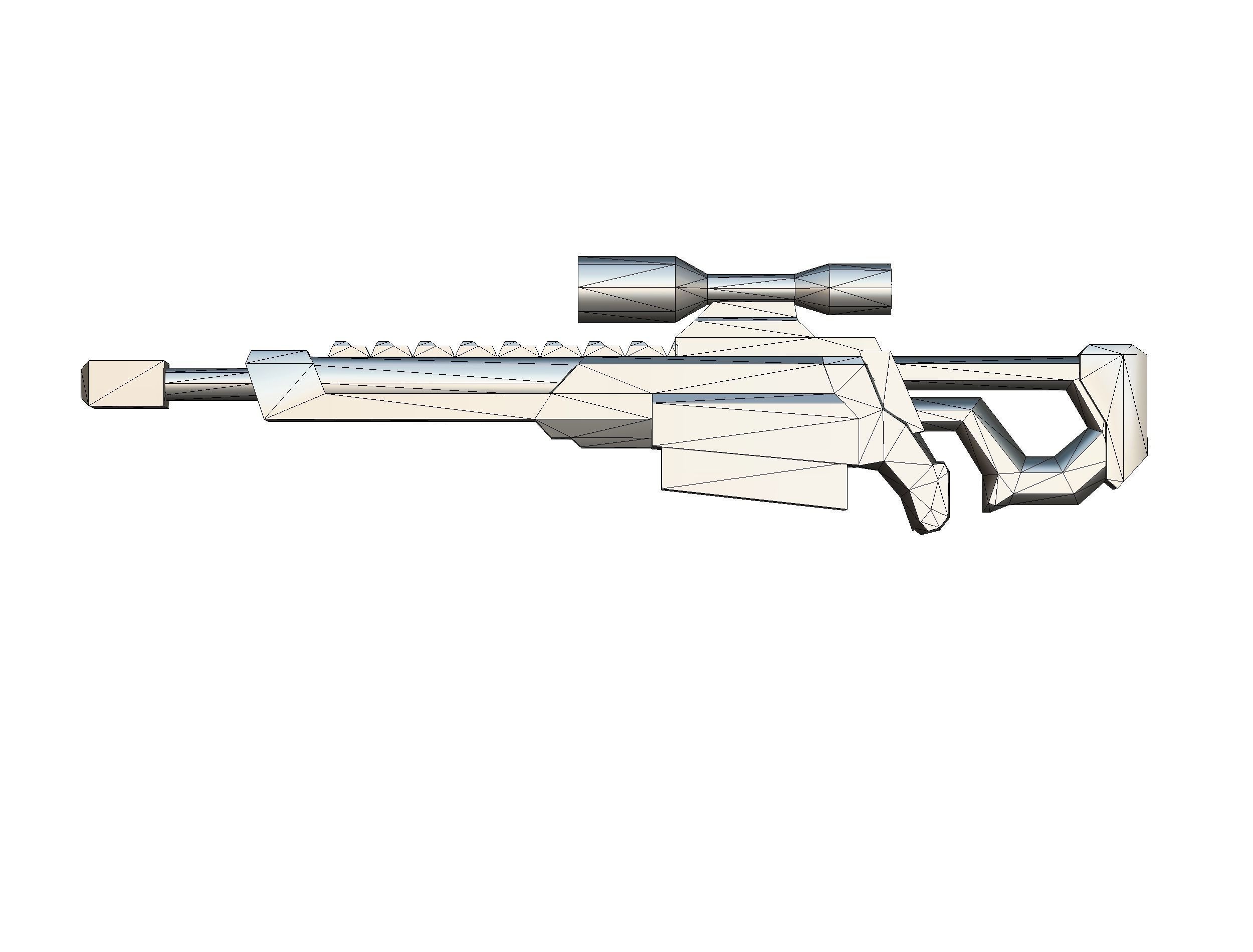 LowPoly Sci-FiCartoon Weapons Union Set Low-poly 3D model_42