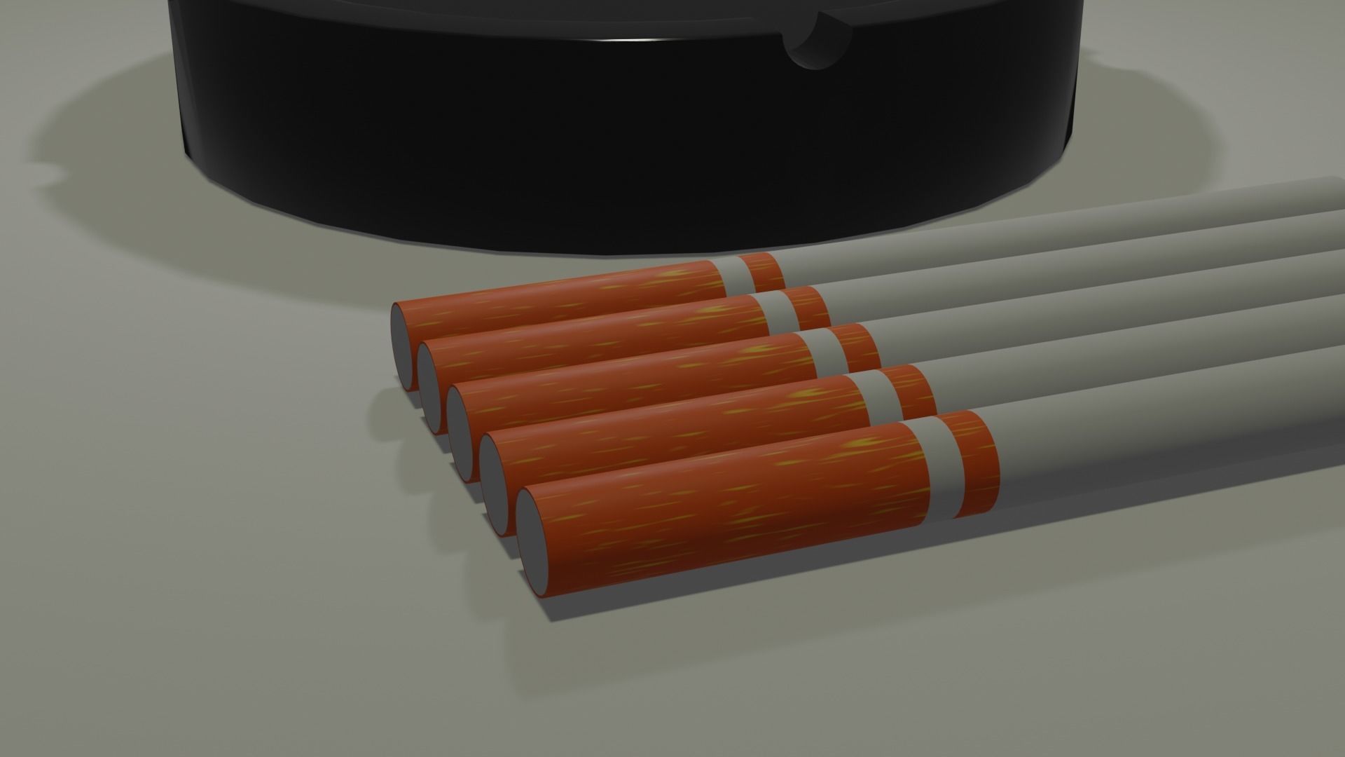 Cigarettes 3D model ashtray with two sticks in it Free 3D model_4