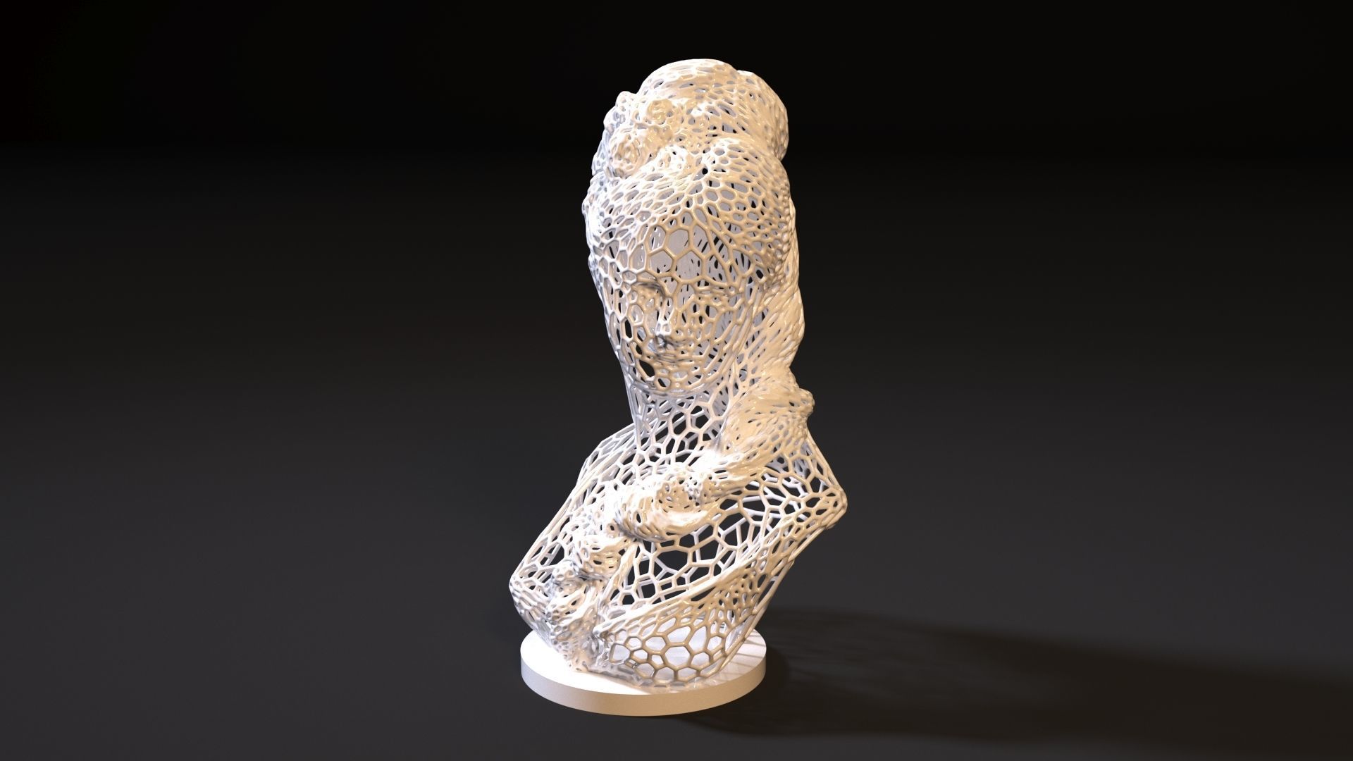 Bust girl 3D print model_1
