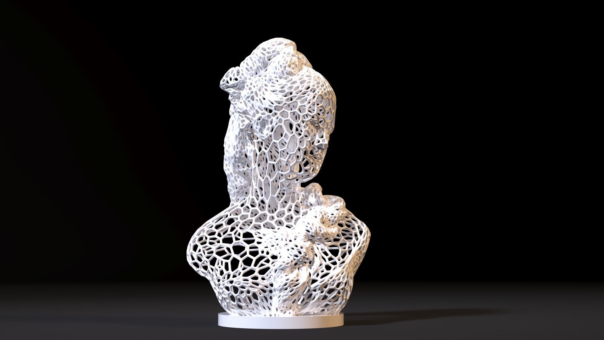 Bust girl 3D print model_9