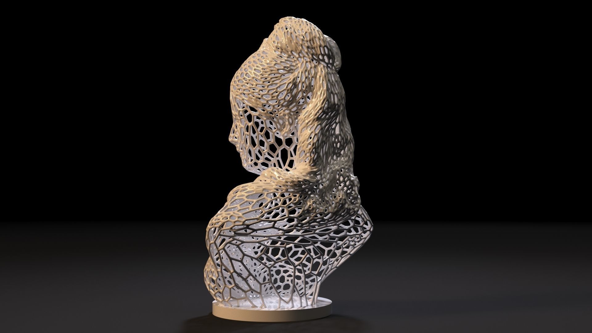 Bust girl 3D print model_3