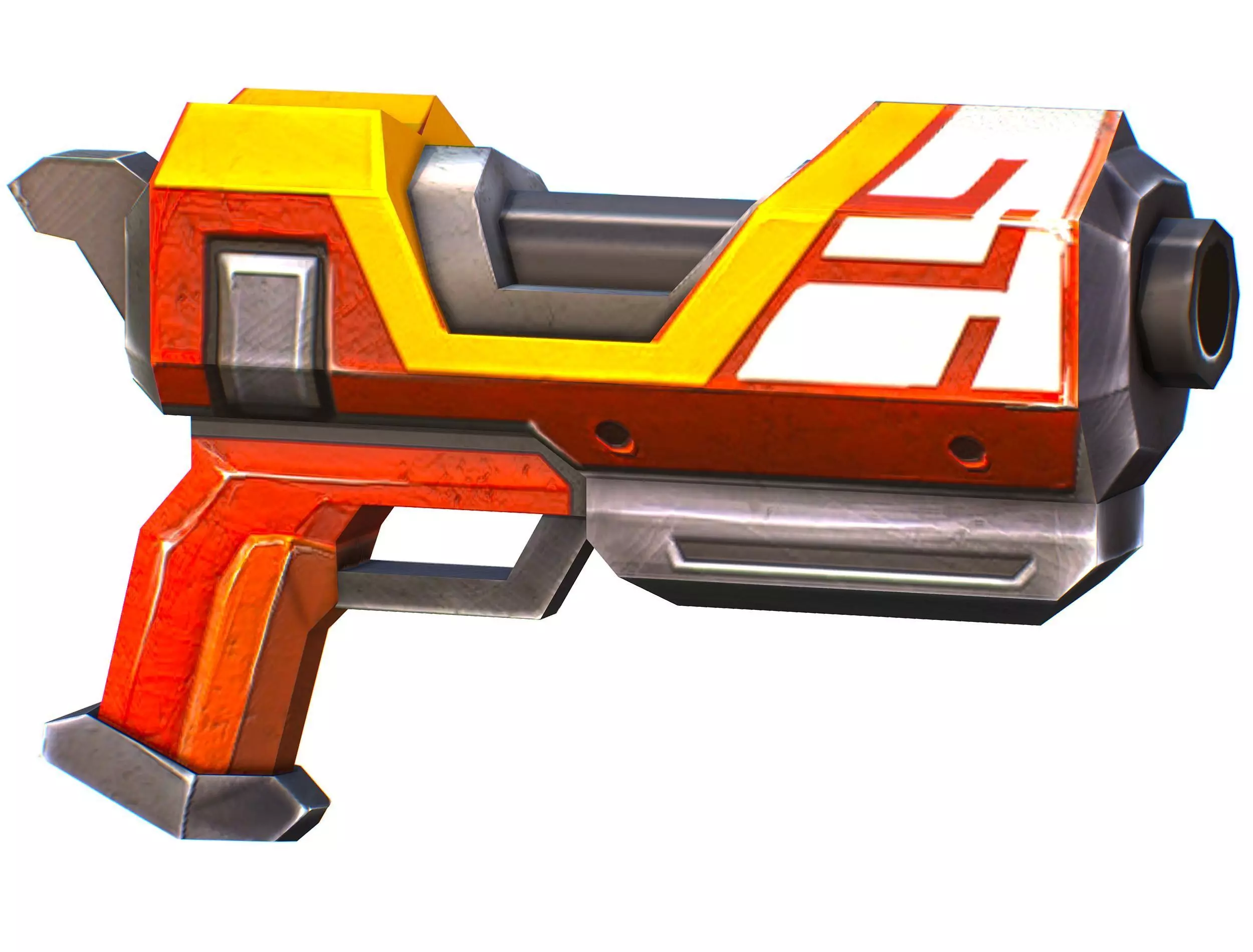 LowPoly Sci-Fi Cartoon Pistol Gun Low-poly 3D model_0